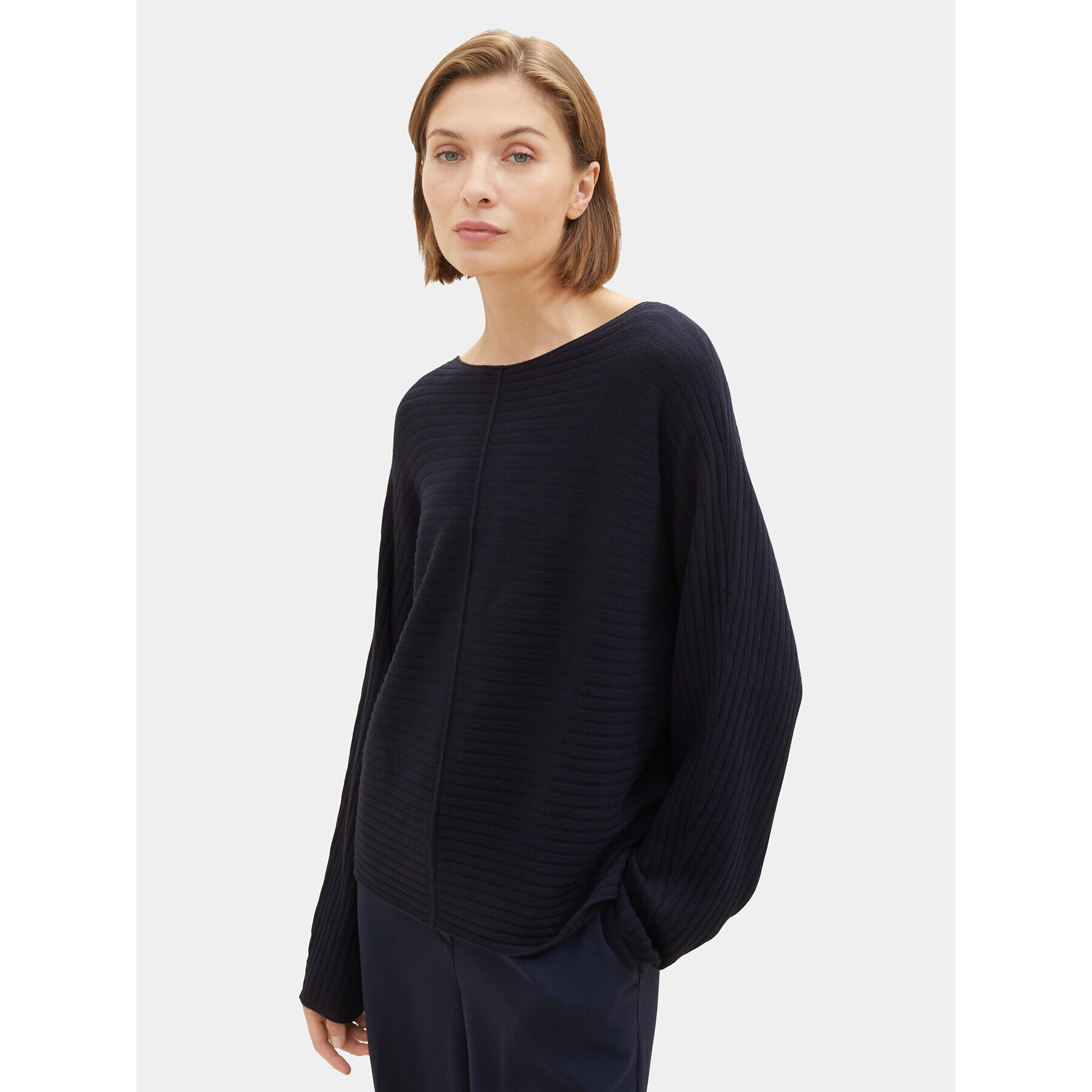 Tom Tailor Пуловер 1037737 Тъмносин Relaxed Fit - Pepit.bg