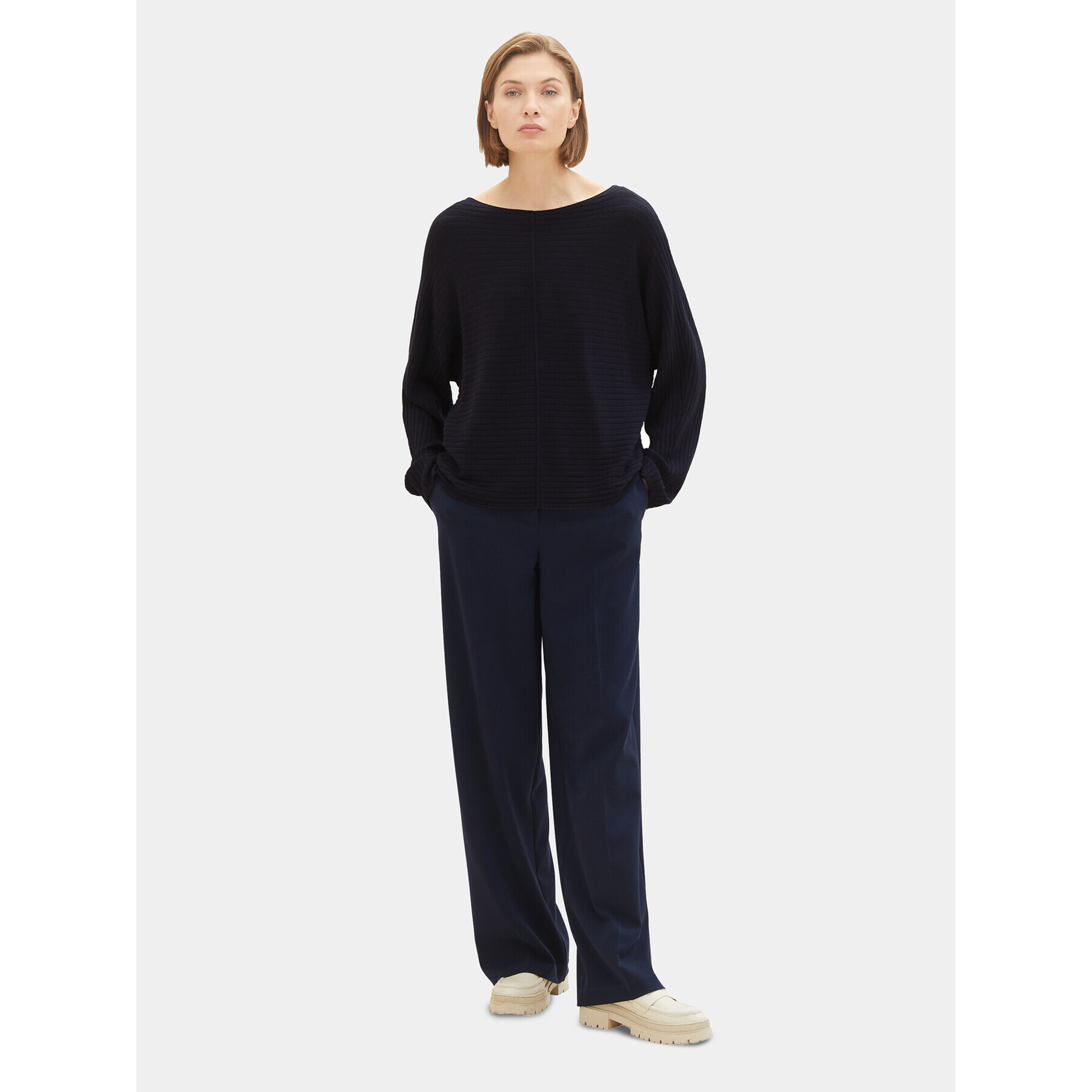 Tom Tailor Пуловер 1037737 Тъмносин Relaxed Fit - Pepit.bg