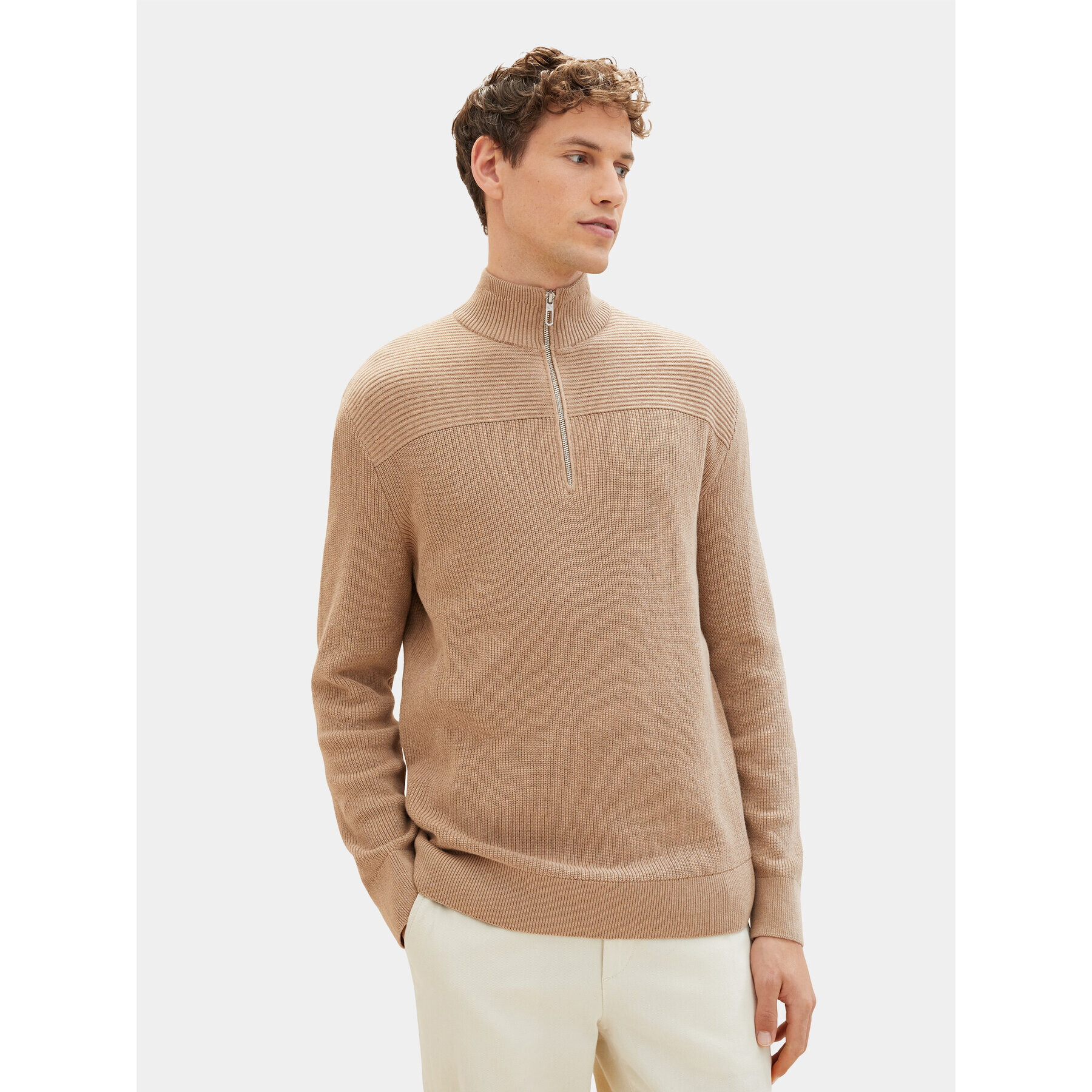Tom Tailor Пуловер 1038315 Кафяв Regular Fit - Pepit.bg