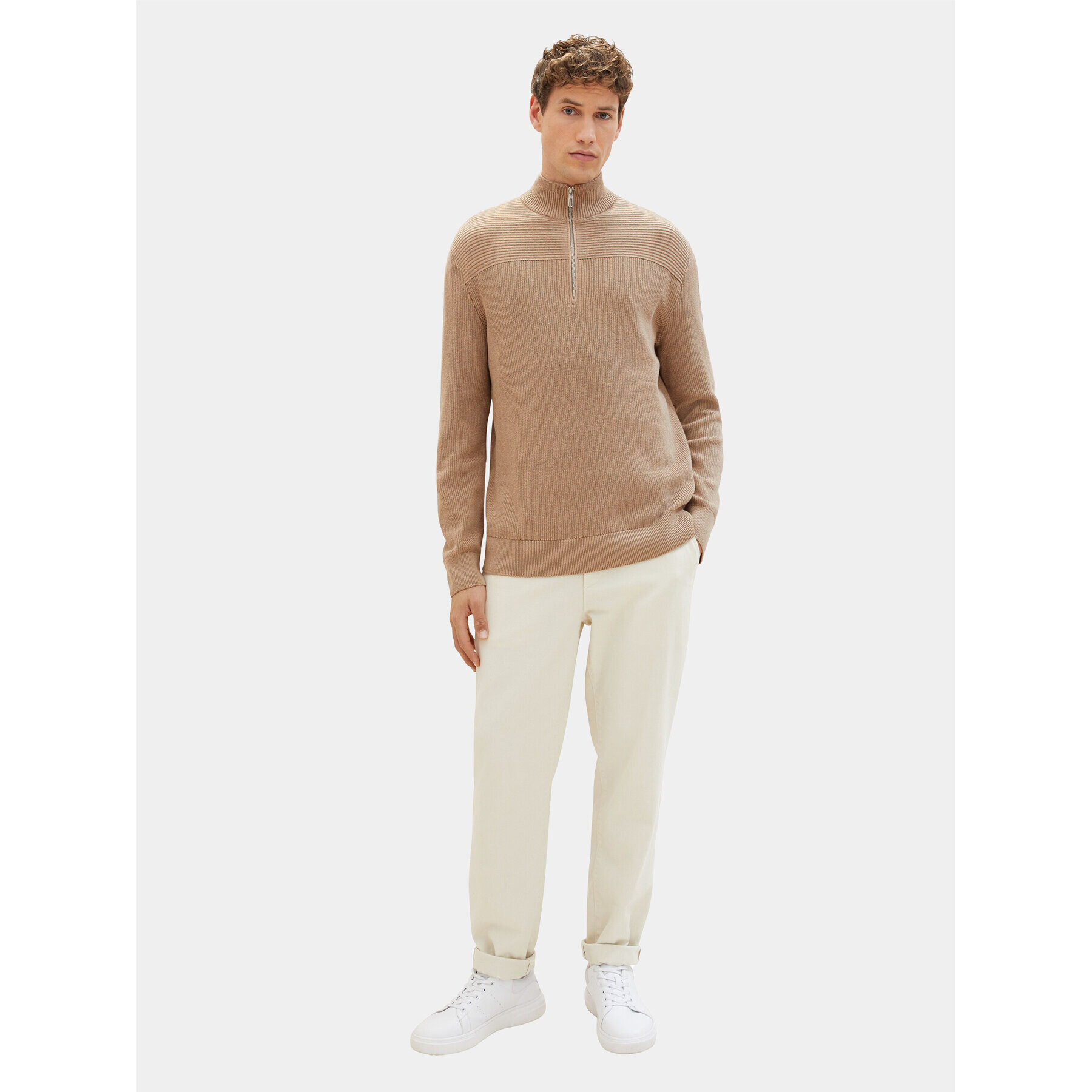 Tom Tailor Пуловер 1038315 Кафяв Regular Fit - Pepit.bg