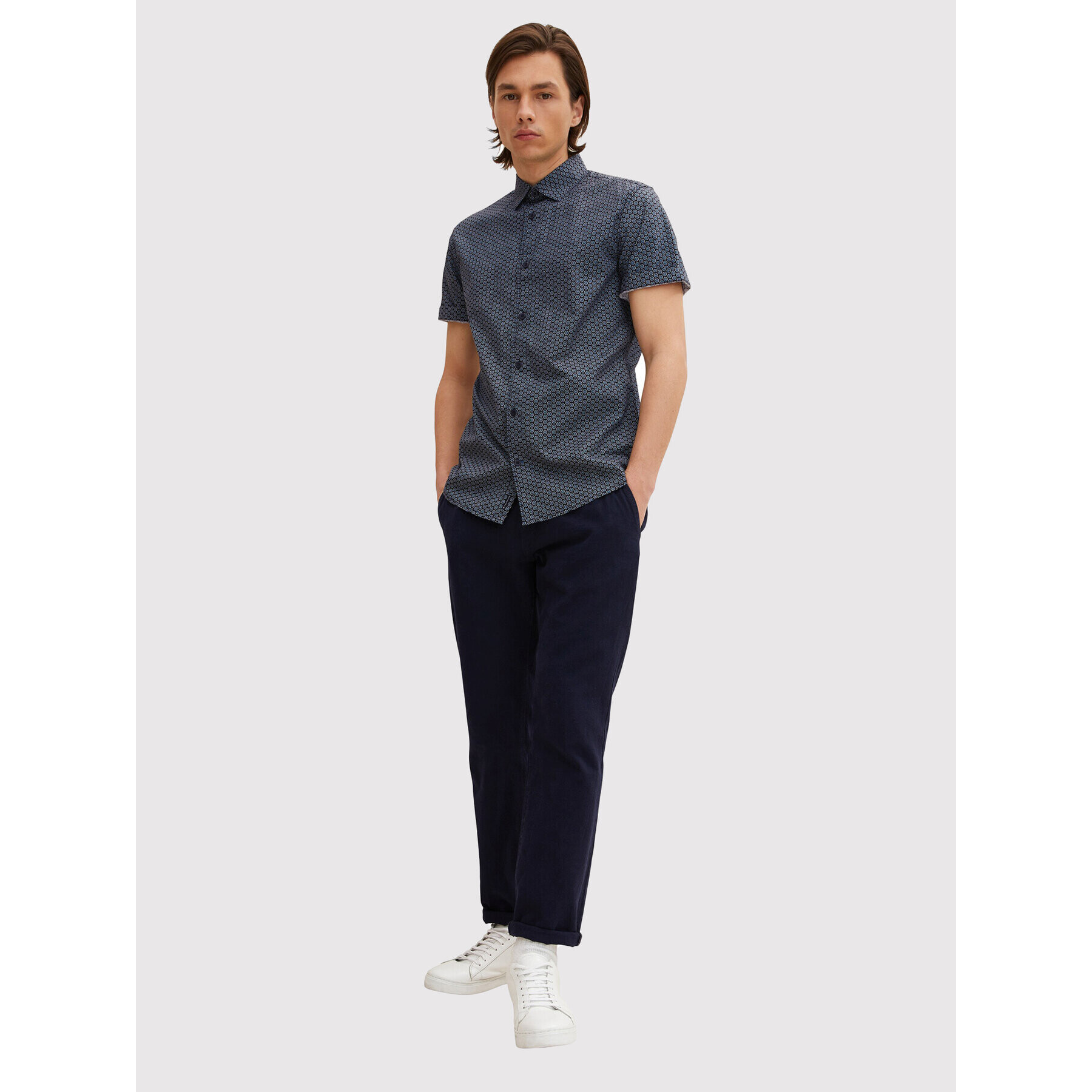 Tom Tailor Риза 1031041 Тъмносин Slim Fit - Pepit.bg