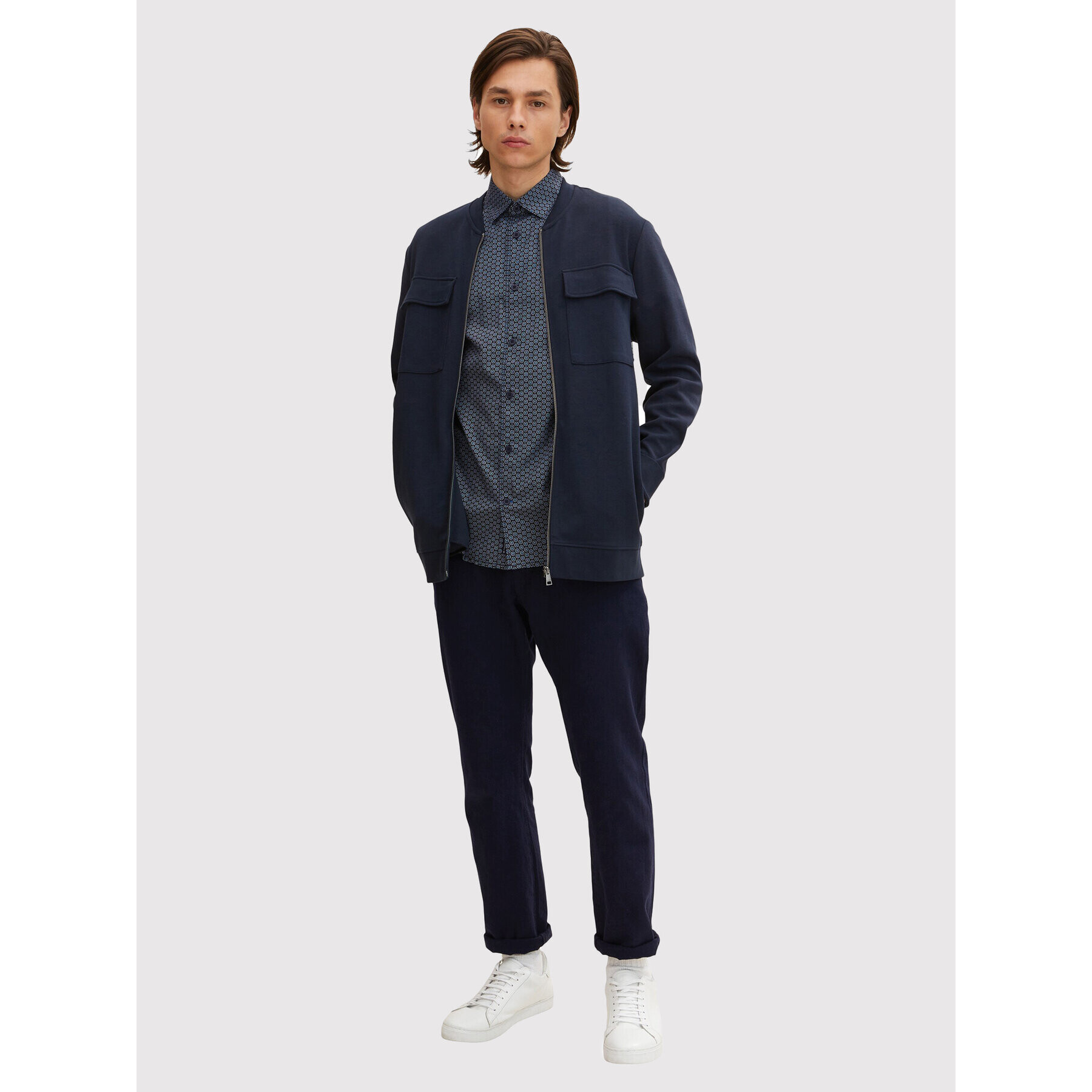 Tom Tailor Риза 1031041 Тъмносин Slim Fit - Pepit.bg