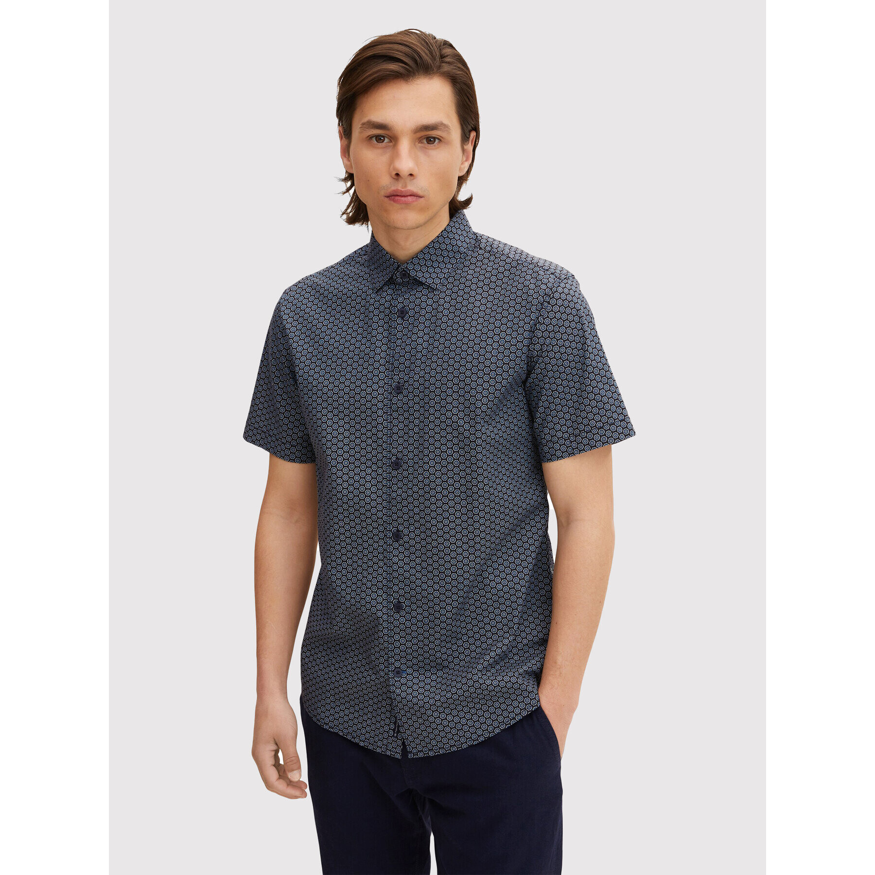 Tom Tailor Риза 1031041 Тъмносин Slim Fit - Pepit.bg