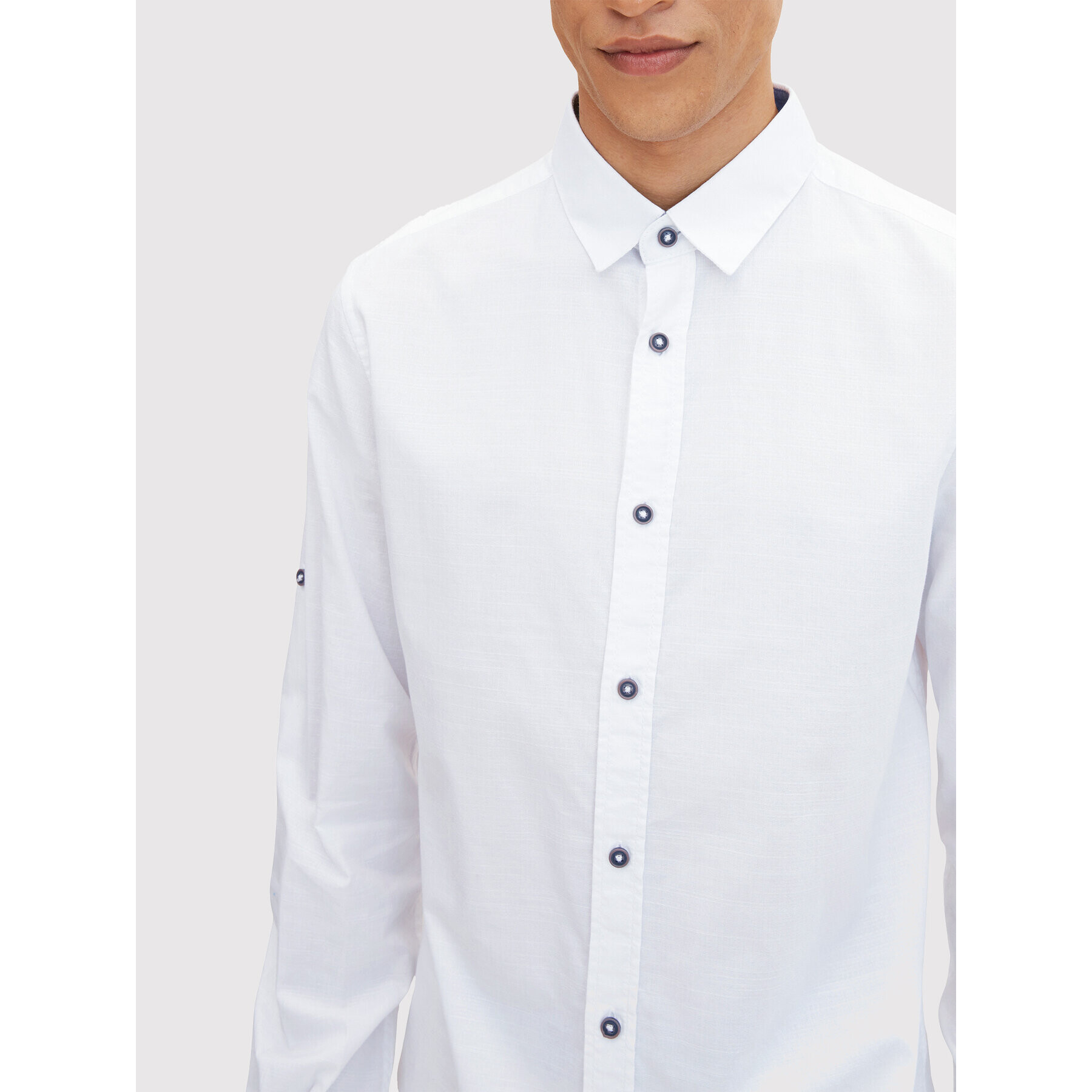 Tom Tailor Denim Риза 1031056 Бял Fitted Fit - Pepit.bg