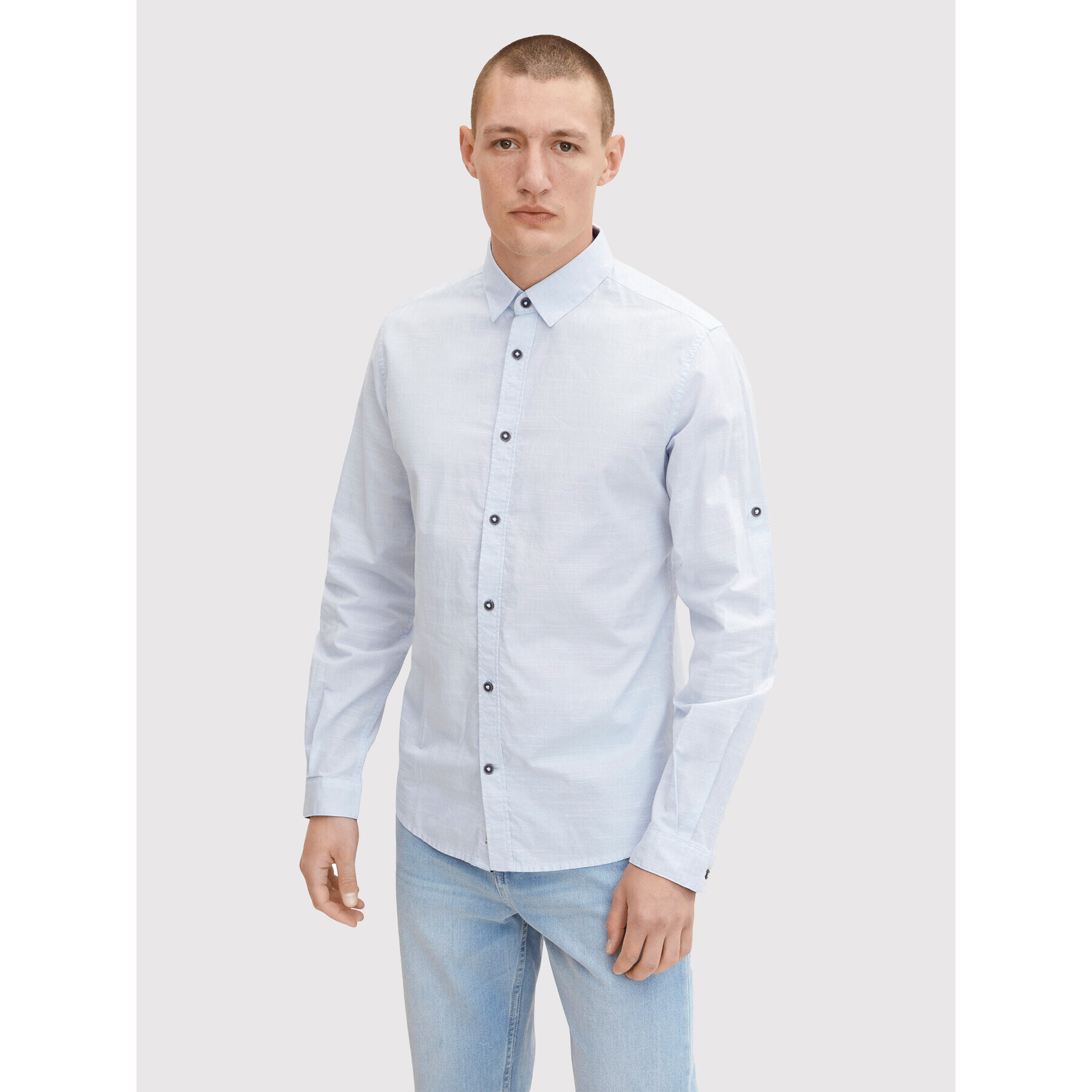 Tom Tailor Denim Риза 1031056 Син Fitted Fit - Pepit.bg