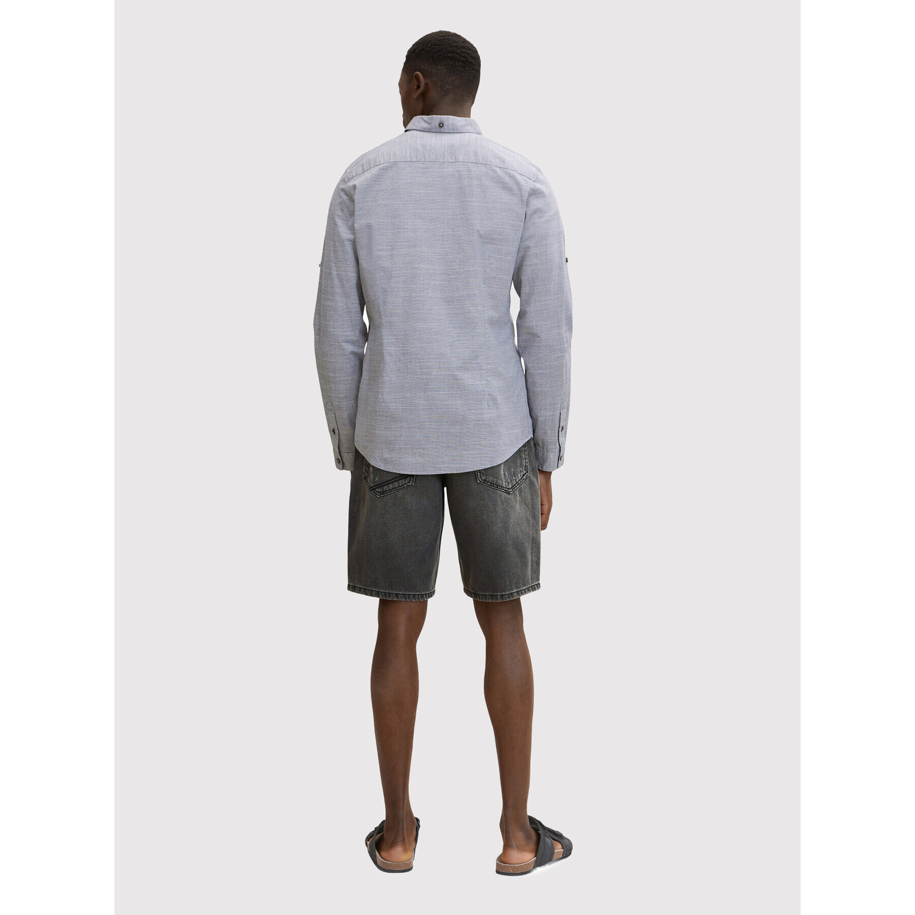 Tom Tailor Denim Риза 1031056 Сив Fitted Fit - Pepit.bg