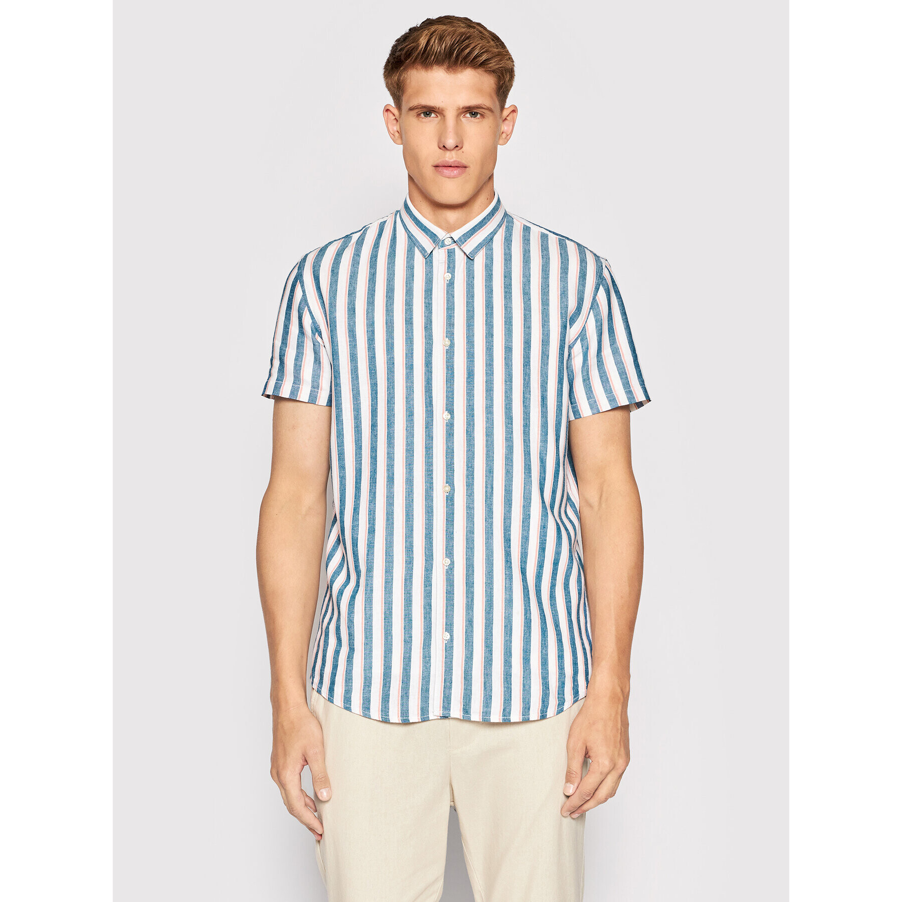 Tom Tailor Риза 1031062 Син Fitted Fit - Pepit.bg