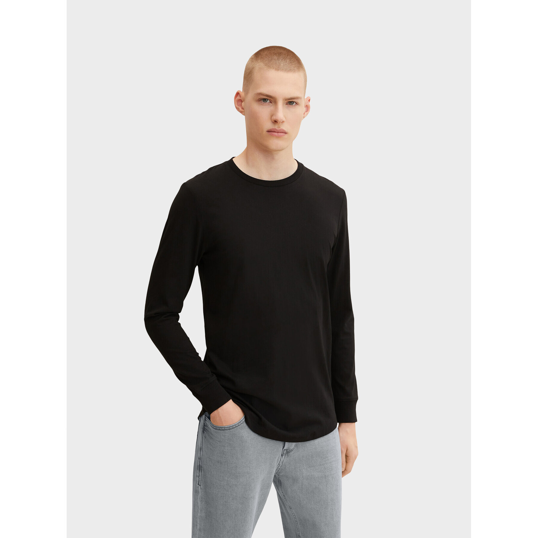 Tom Tailor Denim Тениска с дълъг ръкав 1033022 Черен Regular Fit - Pepit.bg