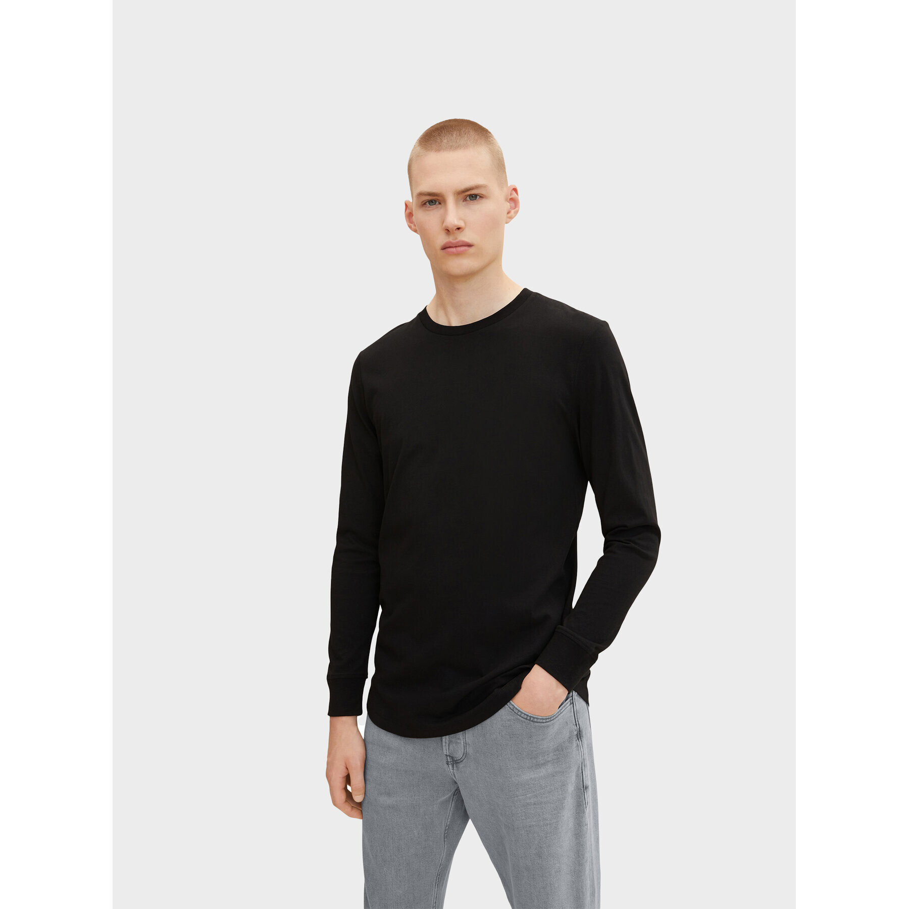 Tom Tailor Denim Тениска с дълъг ръкав 1033022 Черен Regular Fit - Pepit.bg