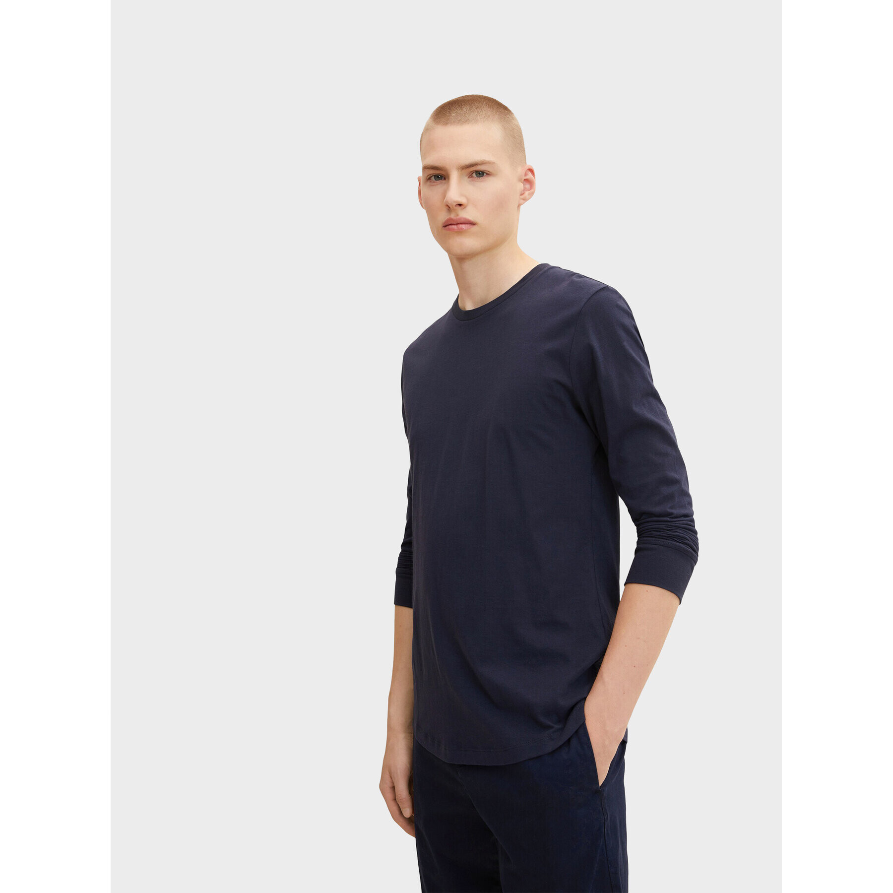 Tom Tailor Denim Тениска с дълъг ръкав 1033022 Тъмносин Regular Fit - Pepit.bg