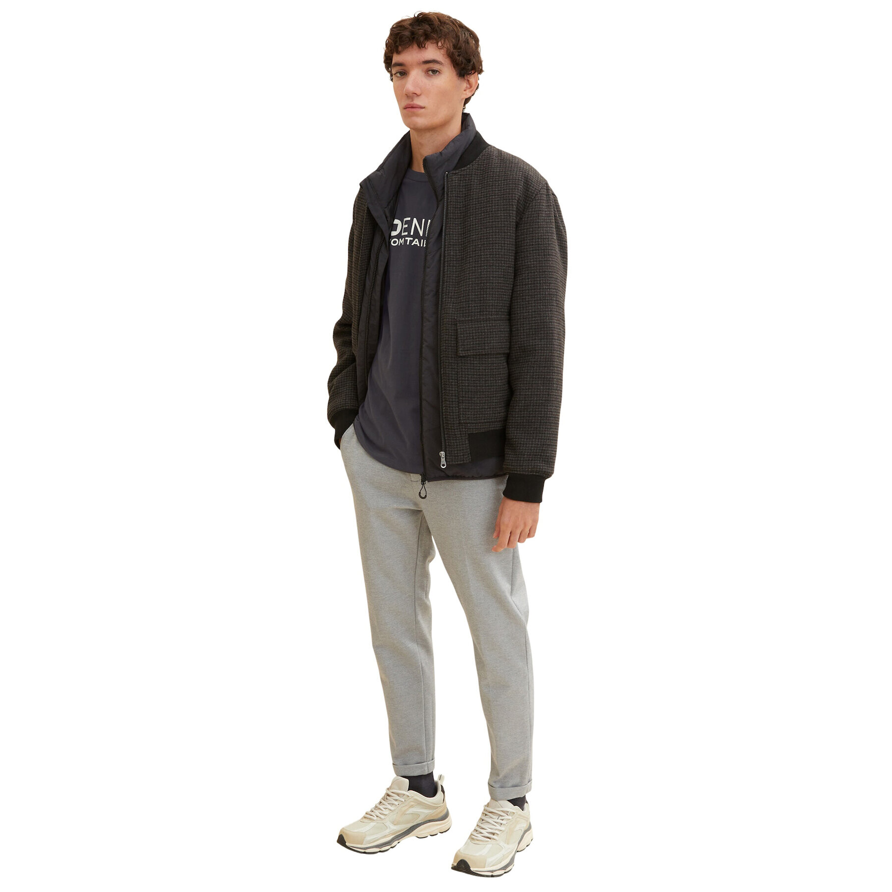 Tom Tailor Denim Тениска с дълъг ръкав 1033998 Сив Regular Fit - Pepit.bg