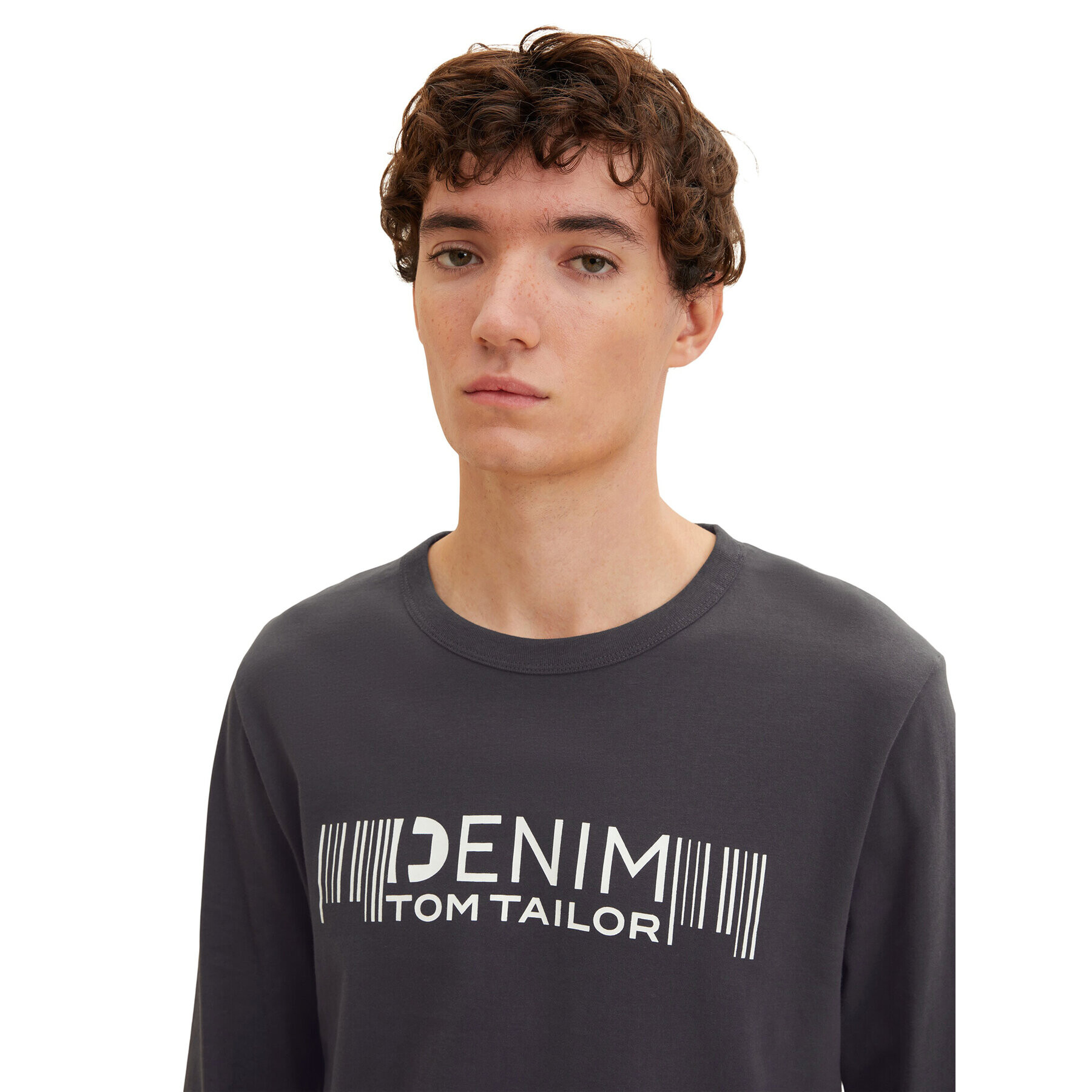 Tom Tailor Denim Тениска с дълъг ръкав 1033998 Сив Regular Fit - Pepit.bg