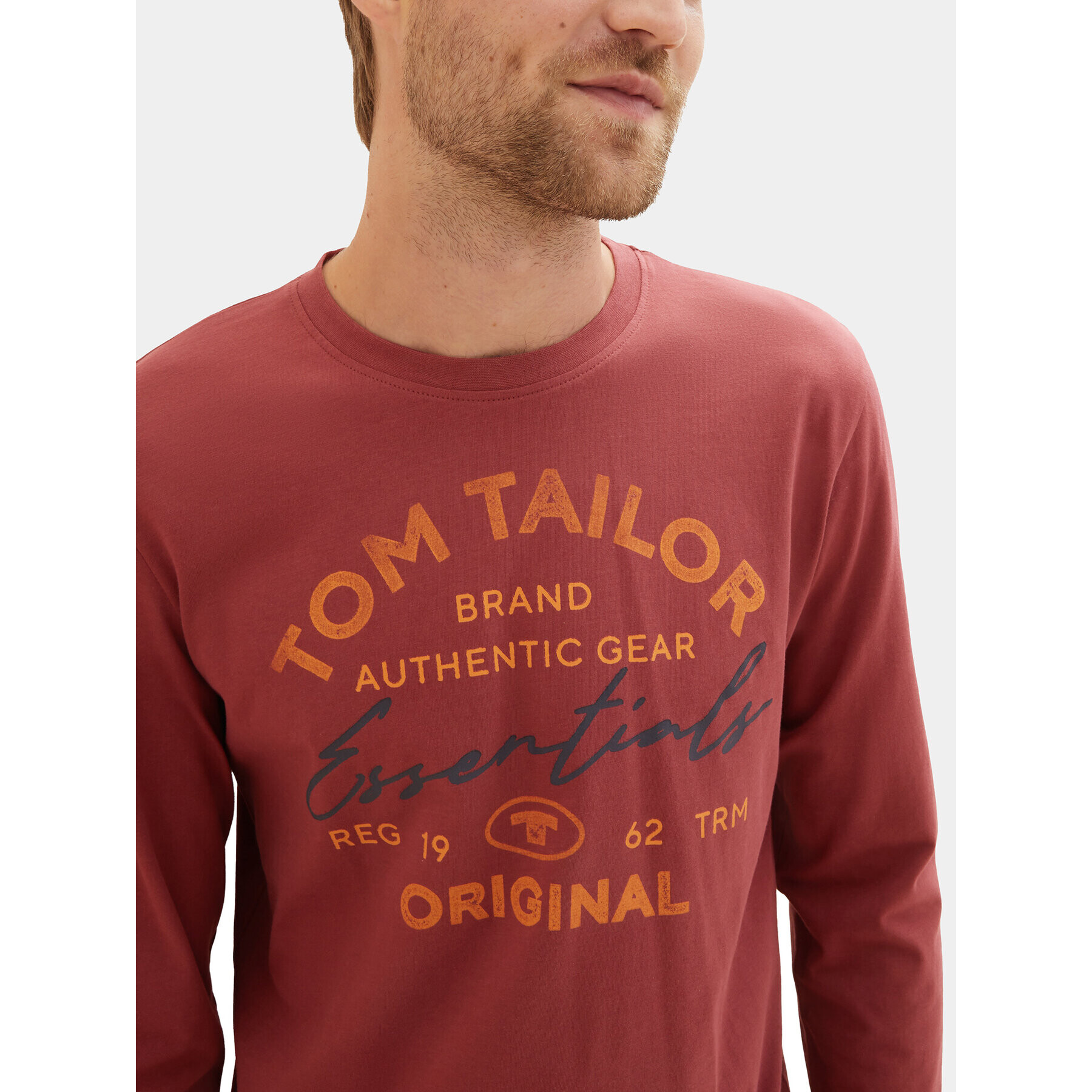 Tom Tailor Тениска с дълъг ръкав 1037744 Бордо Regular Fit - Pepit.bg