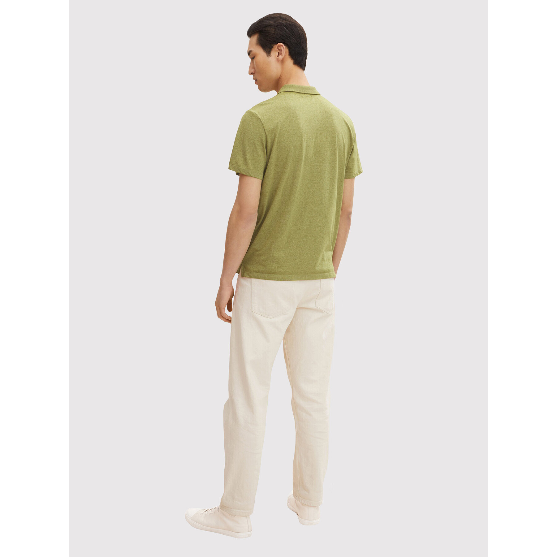 Tom Tailor Тениска с яка и копчета 1031653 Зелен Regular Fit - Pepit.bg