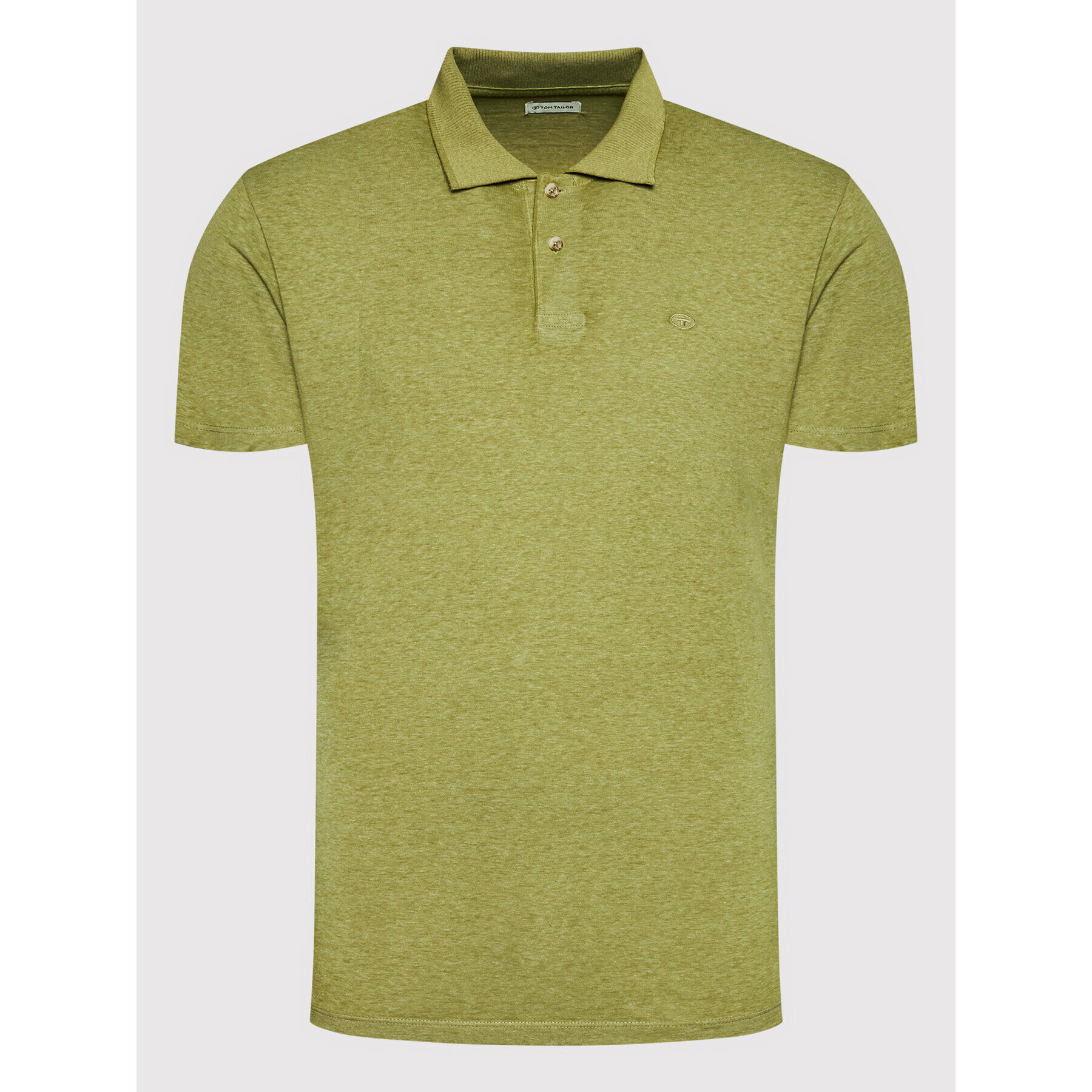 Tom Tailor Тениска с яка и копчета 1031653 Зелен Regular Fit - Pepit.bg