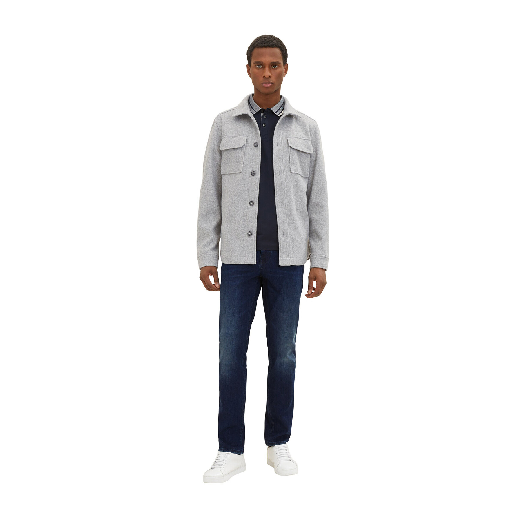 Tom Tailor Тениска с яка и копчета 1035575 Тъмносин Regular Fit - Pepit.bg