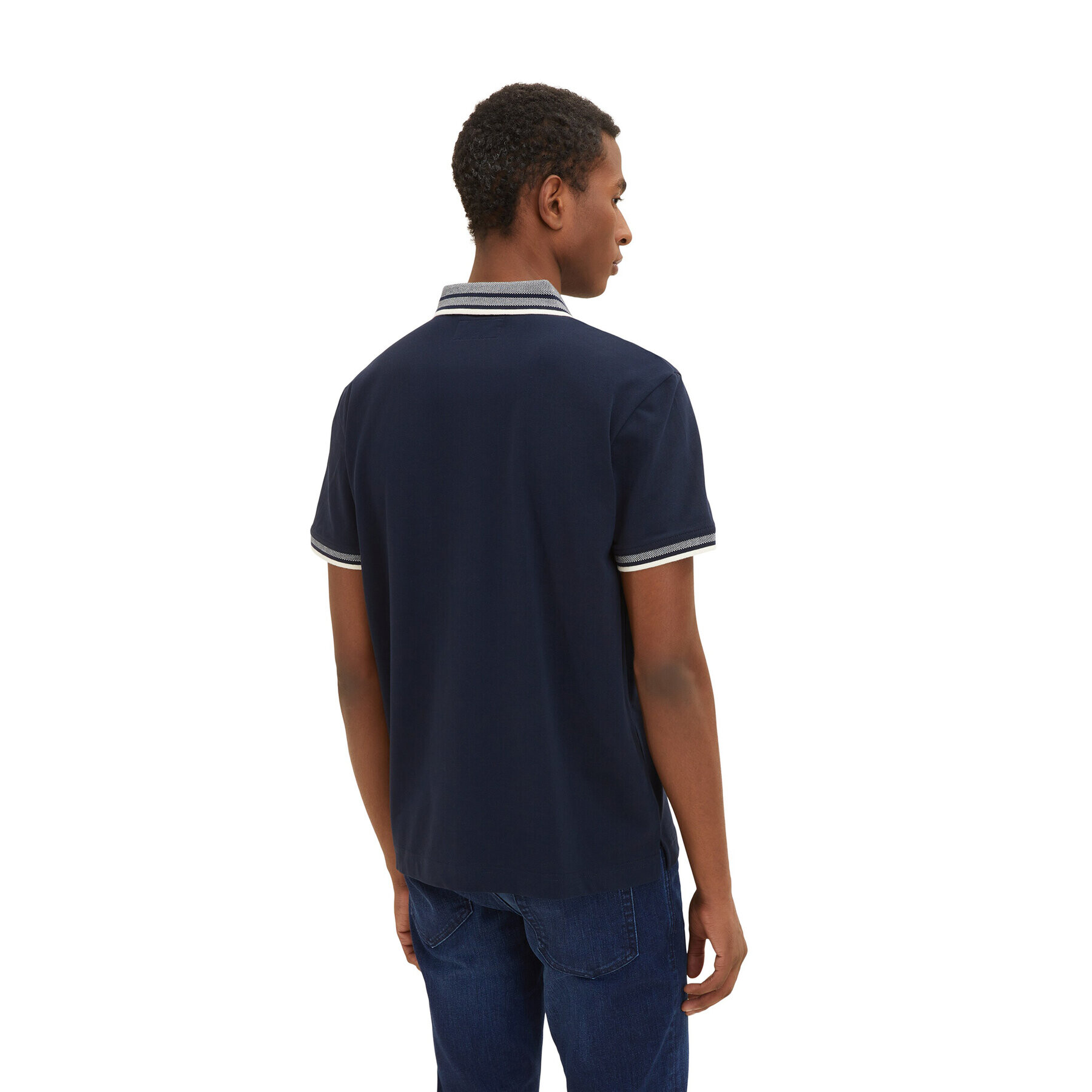Tom Tailor Тениска с яка и копчета 1035575 Тъмносин Regular Fit - Pepit.bg