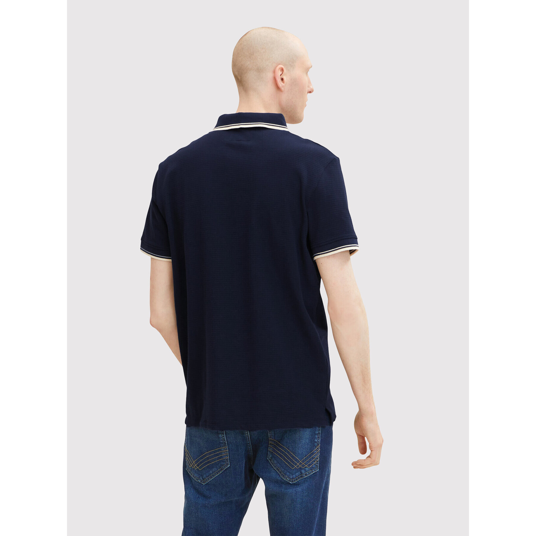 Tom Tailor Тениска с яка и копчета 1032270 Тъмносин Regular Fit - Pepit.bg