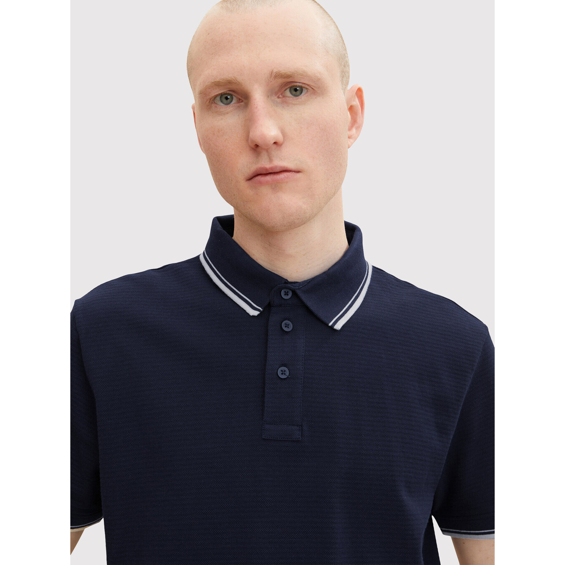 Tom Tailor Тениска с яка и копчета 1032270 Тъмносин Regular Fit - Pepit.bg