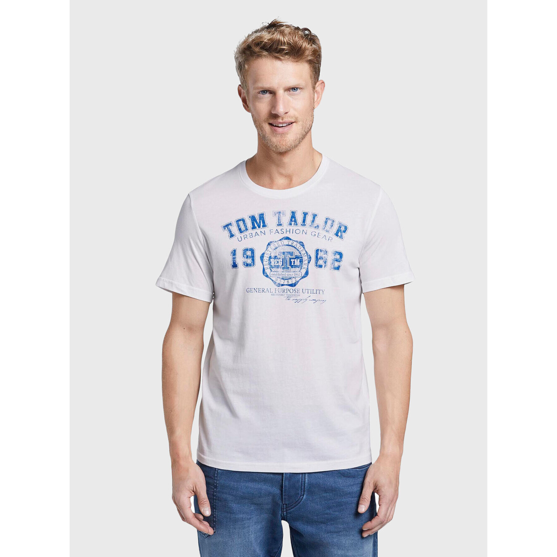 Tom Tailor Тишърт 1008637 Бял Regular Fit - Pepit.bg