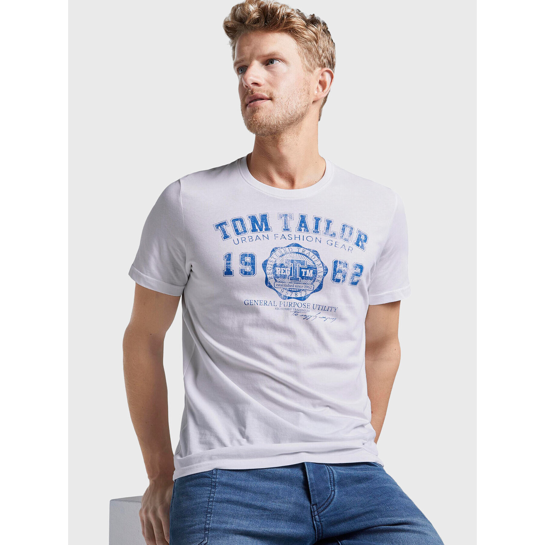 Tom Tailor Тишърт 1008637 Бял Regular Fit - Pepit.bg