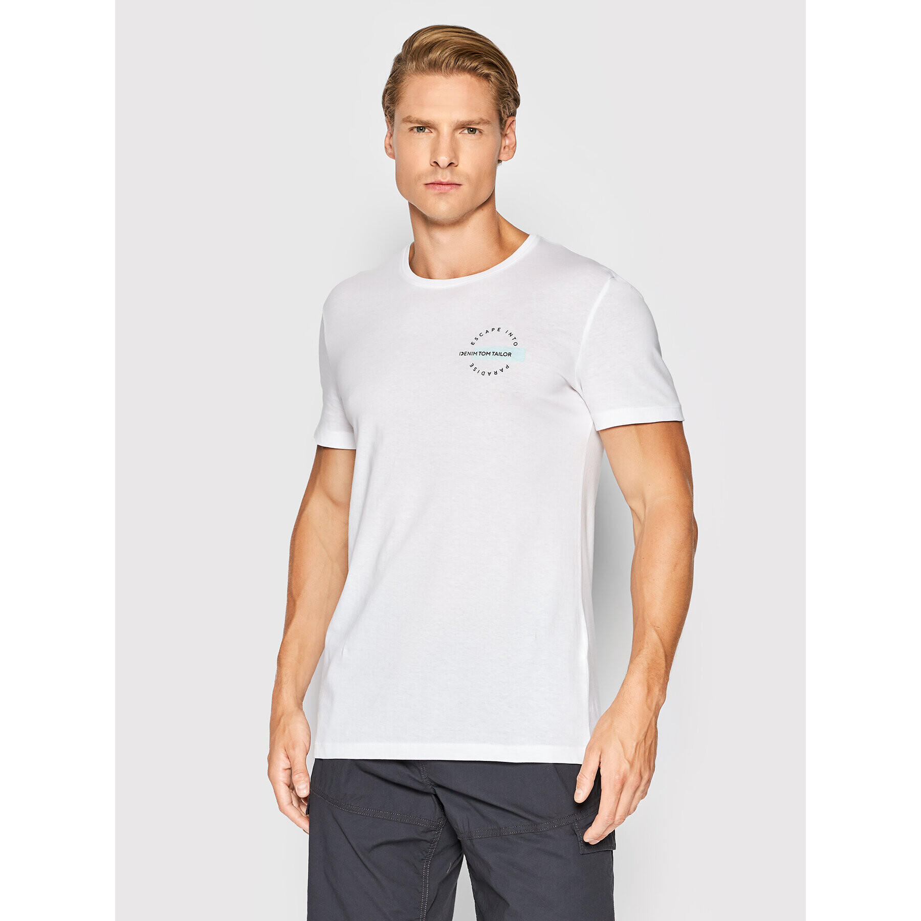 Tom Tailor Denim Тишърт 1031168 Бял Regular Fit - Pepit.bg