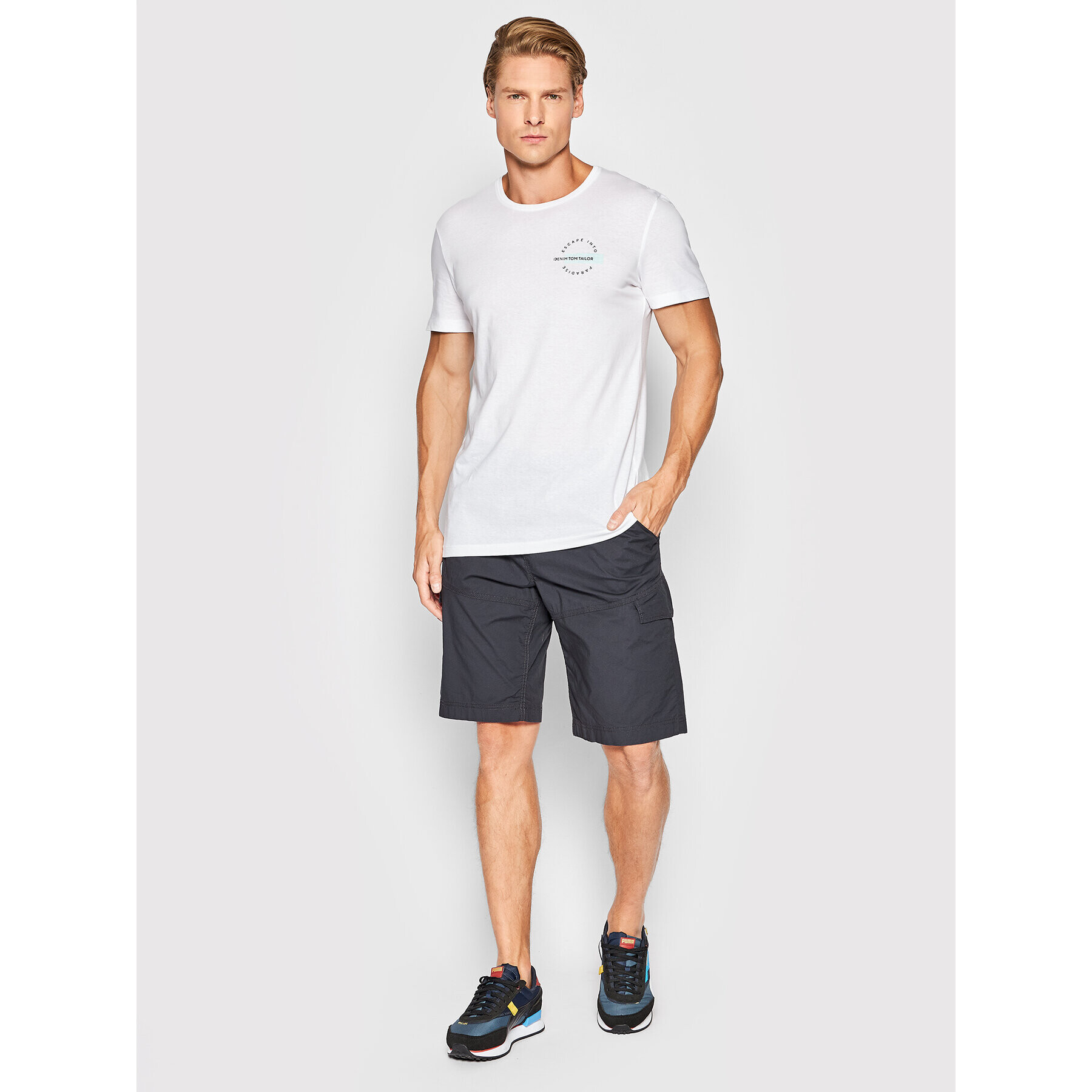 Tom Tailor Denim Тишърт 1031168 Бял Regular Fit - Pepit.bg