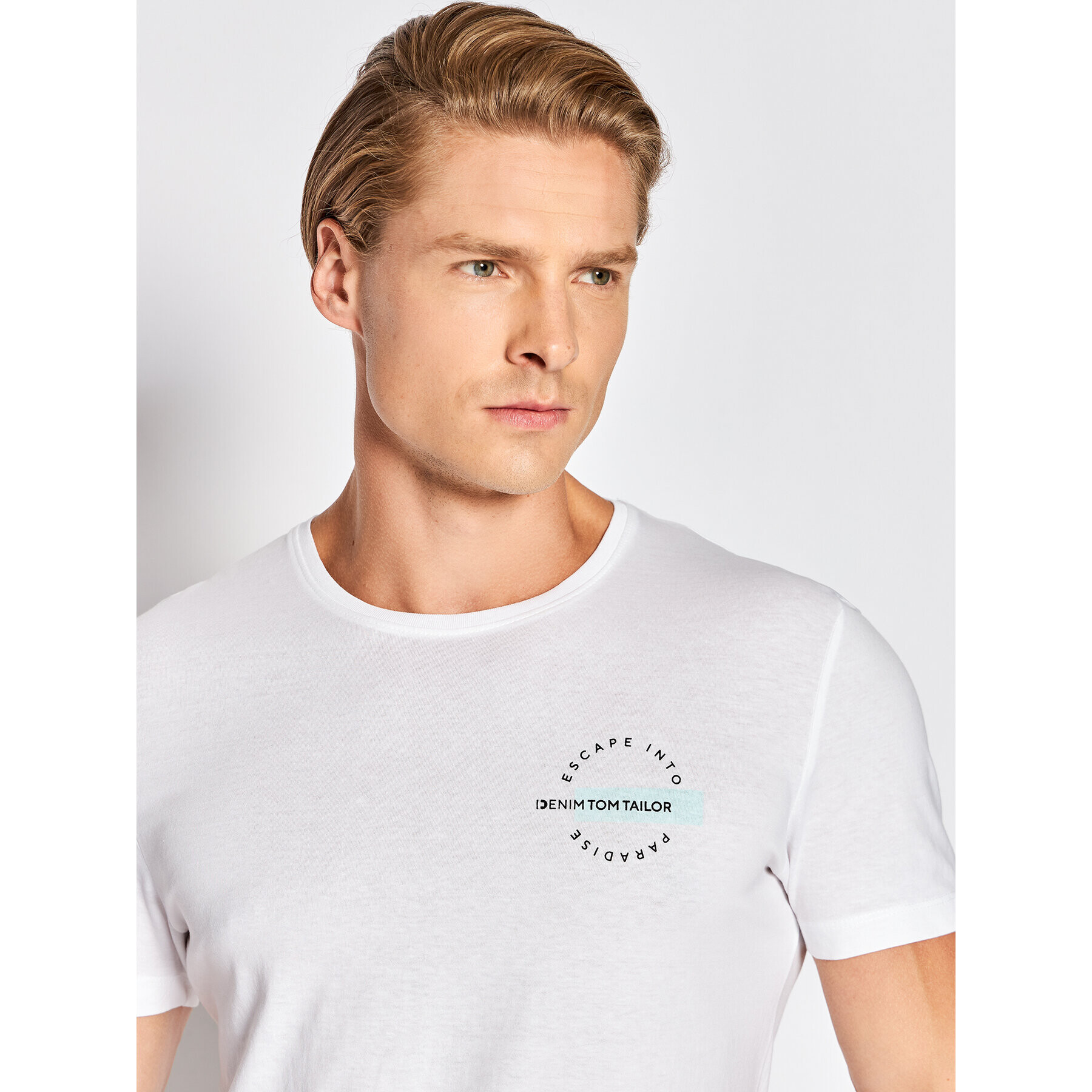 Tom Tailor Denim Тишърт 1031168 Бял Regular Fit - Pepit.bg