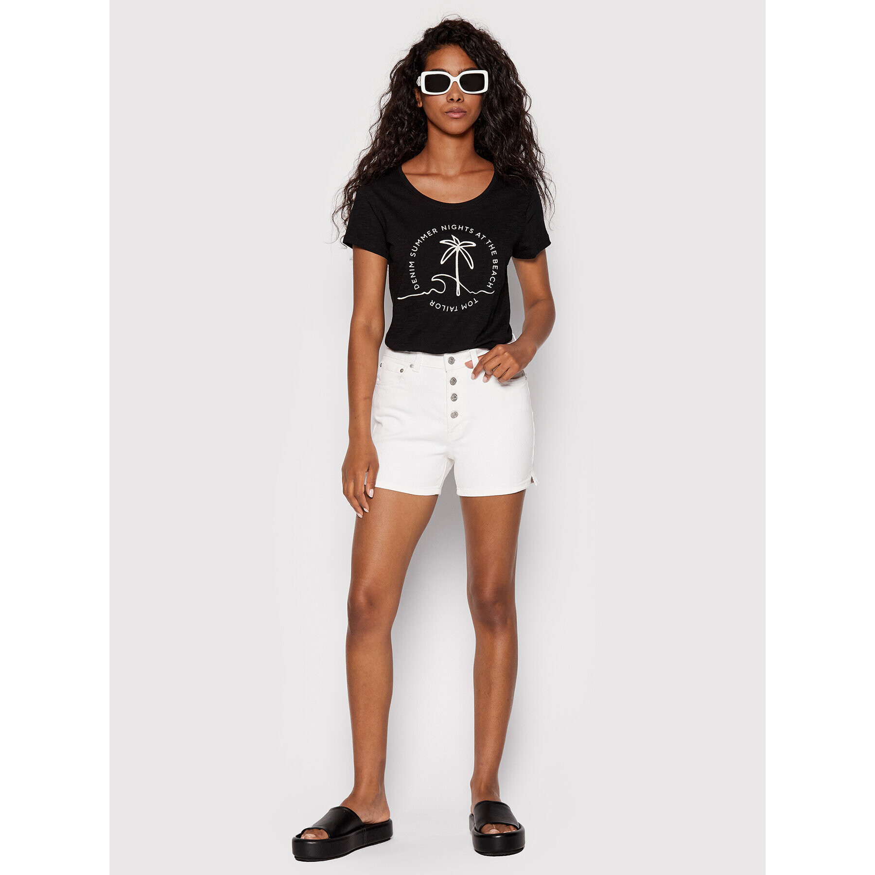 Tom Tailor Denim Тишърт 1031514 Черен Relaxed Fit - Pepit.bg