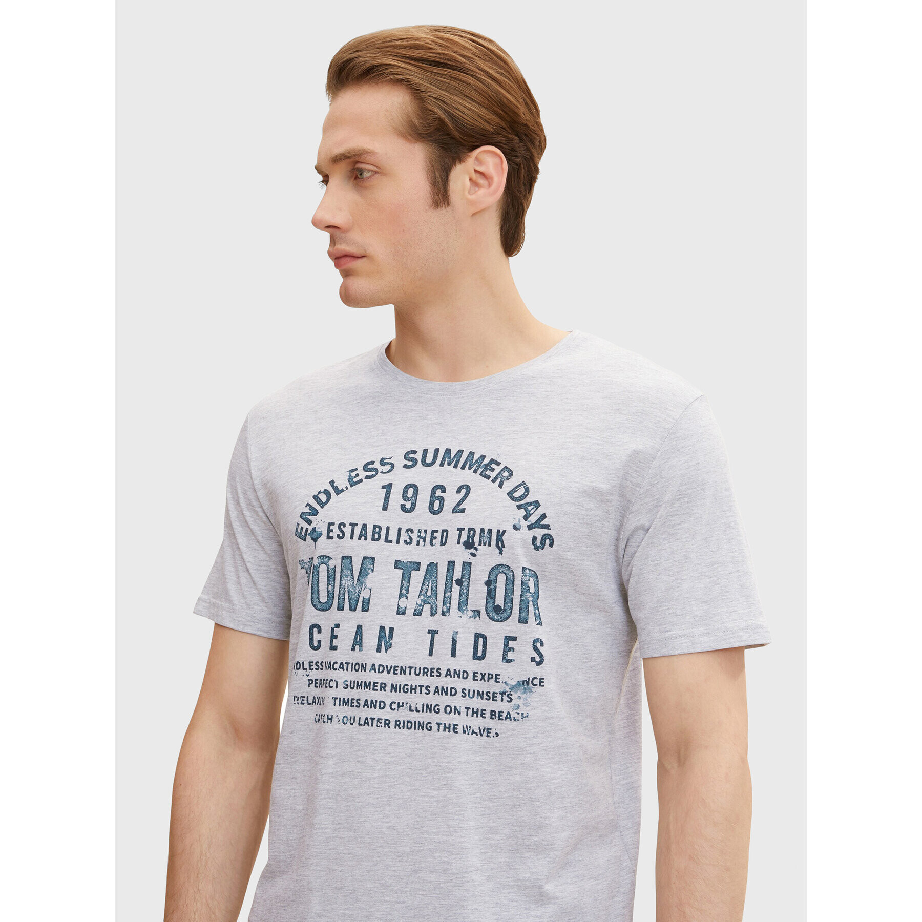 Tom Tailor Тишърт 1031567 Сив Regular Fit - Pepit.bg