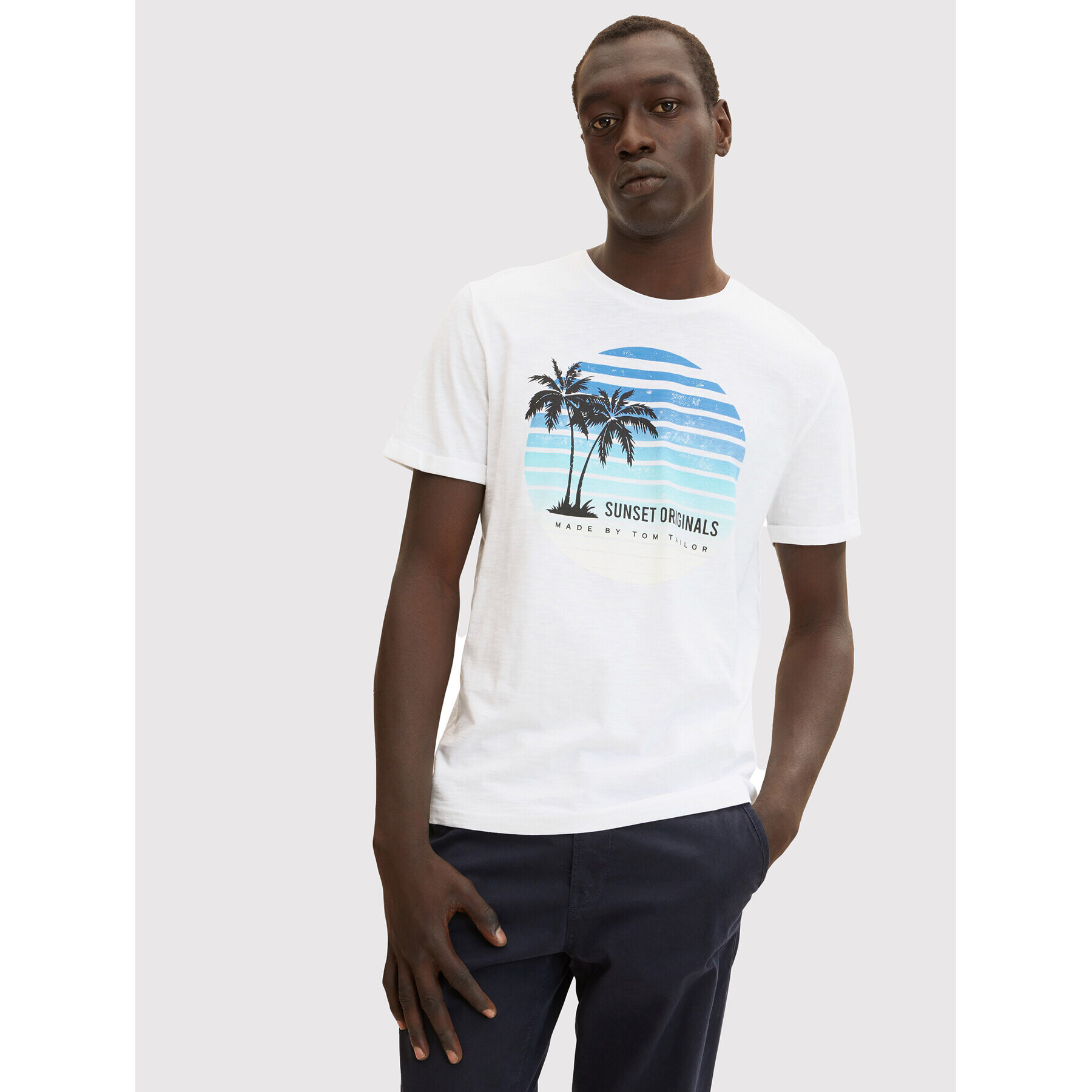 Tom Tailor Тишърт 1031583 Бял Regular Fit - Pepit.bg
