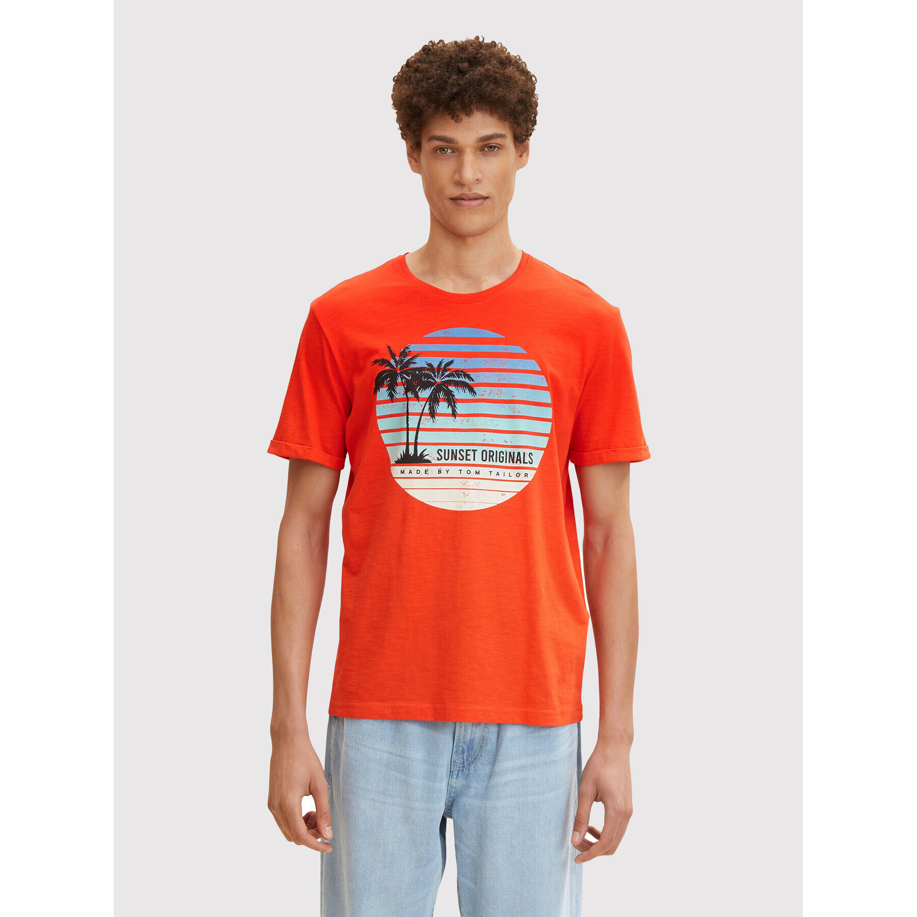 Tom Tailor Denim Тишърт 1031583 Червен Regular Fit - Pepit.bg