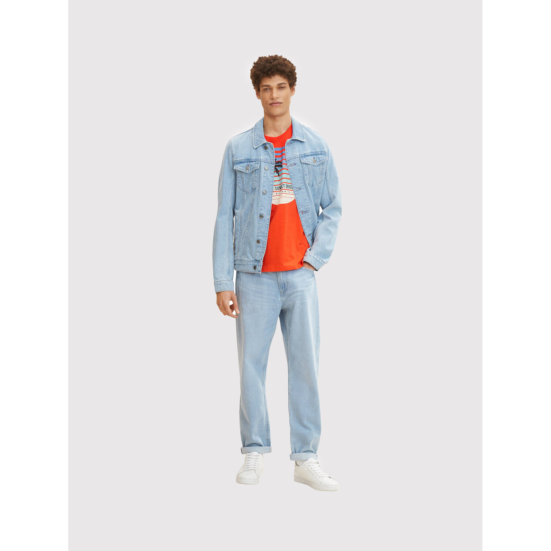 Tom Tailor Denim Тишърт 1031583 Червен Regular Fit - Pepit.bg