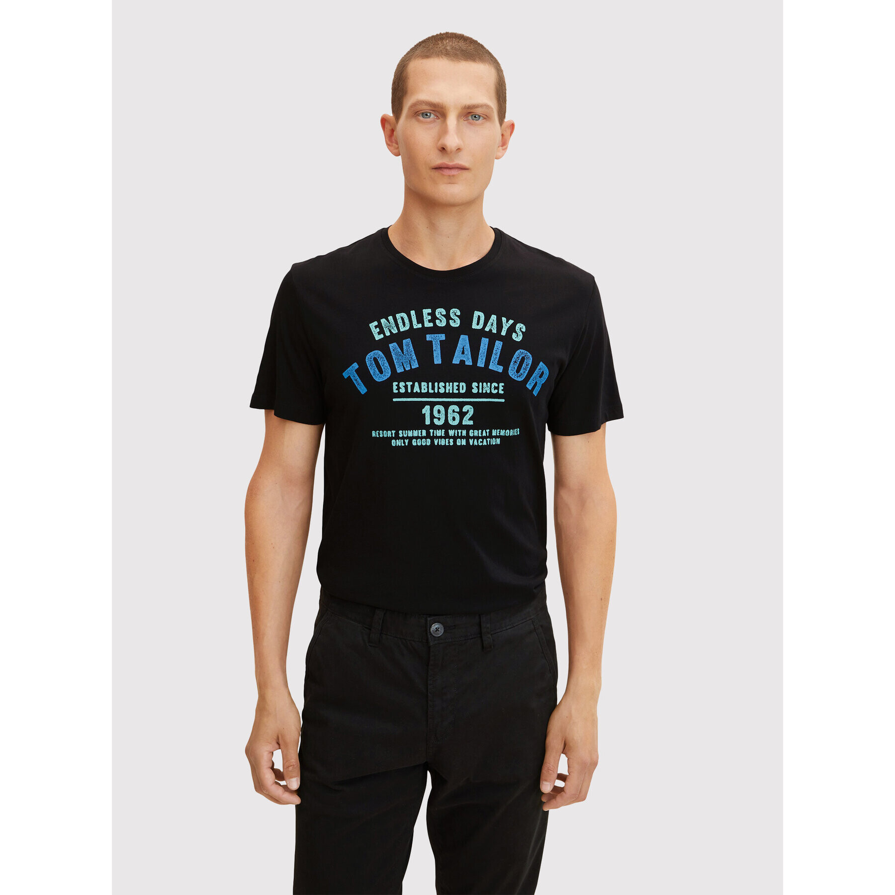 Tom Tailor Тишърт 1031617 Черен Regular Fit - Pepit.bg