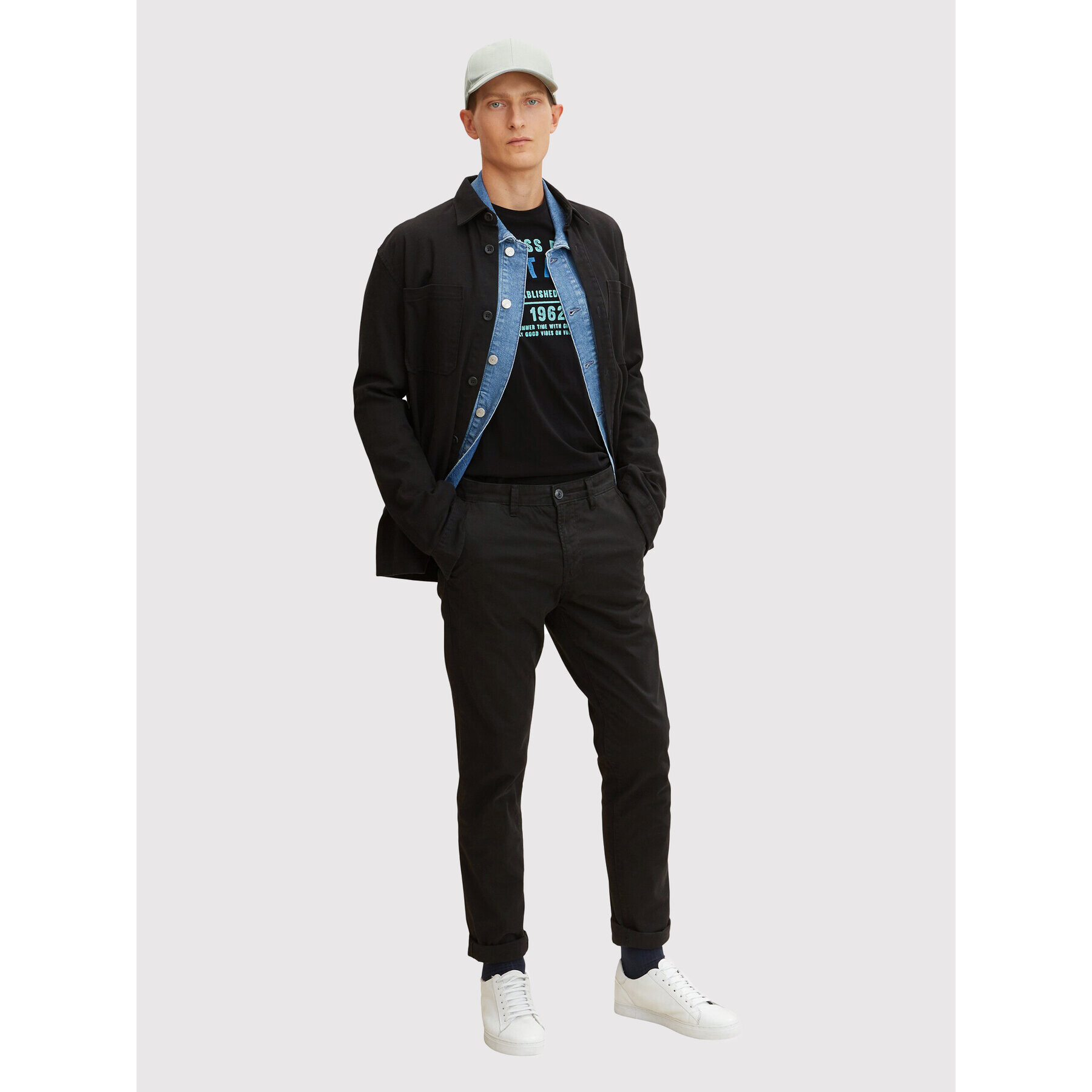 Tom Tailor Тишърт 1031617 Черен Regular Fit - Pepit.bg