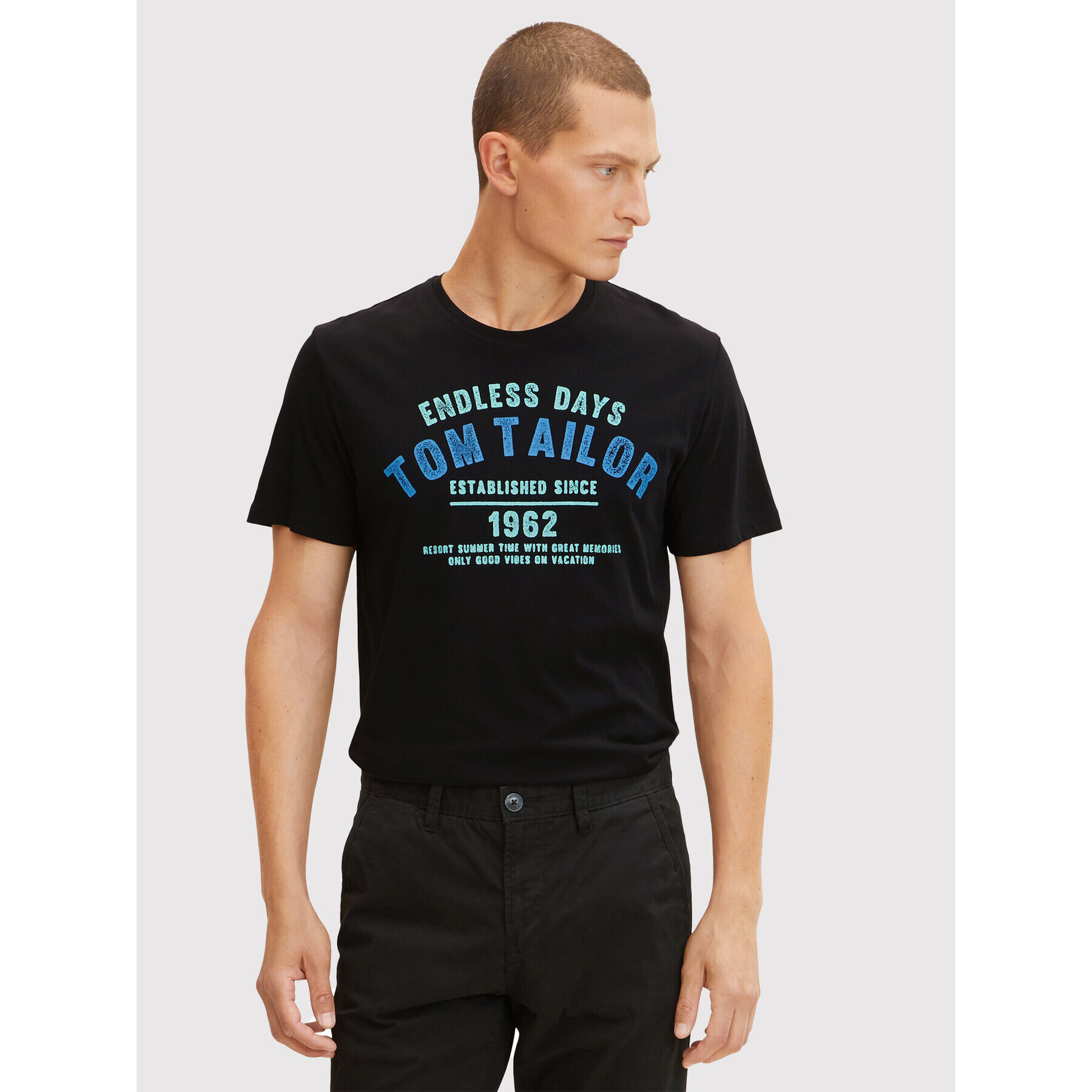 Tom Tailor Тишърт 1031617 Черен Regular Fit - Pepit.bg
