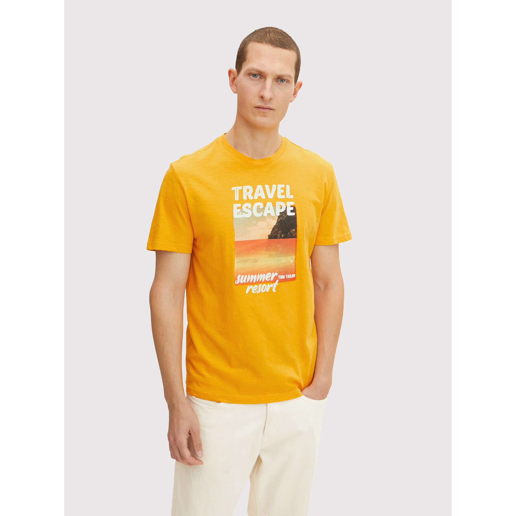 Tom Tailor Тишърт 1031626 Жълт Regular Fit - Pepit.bg