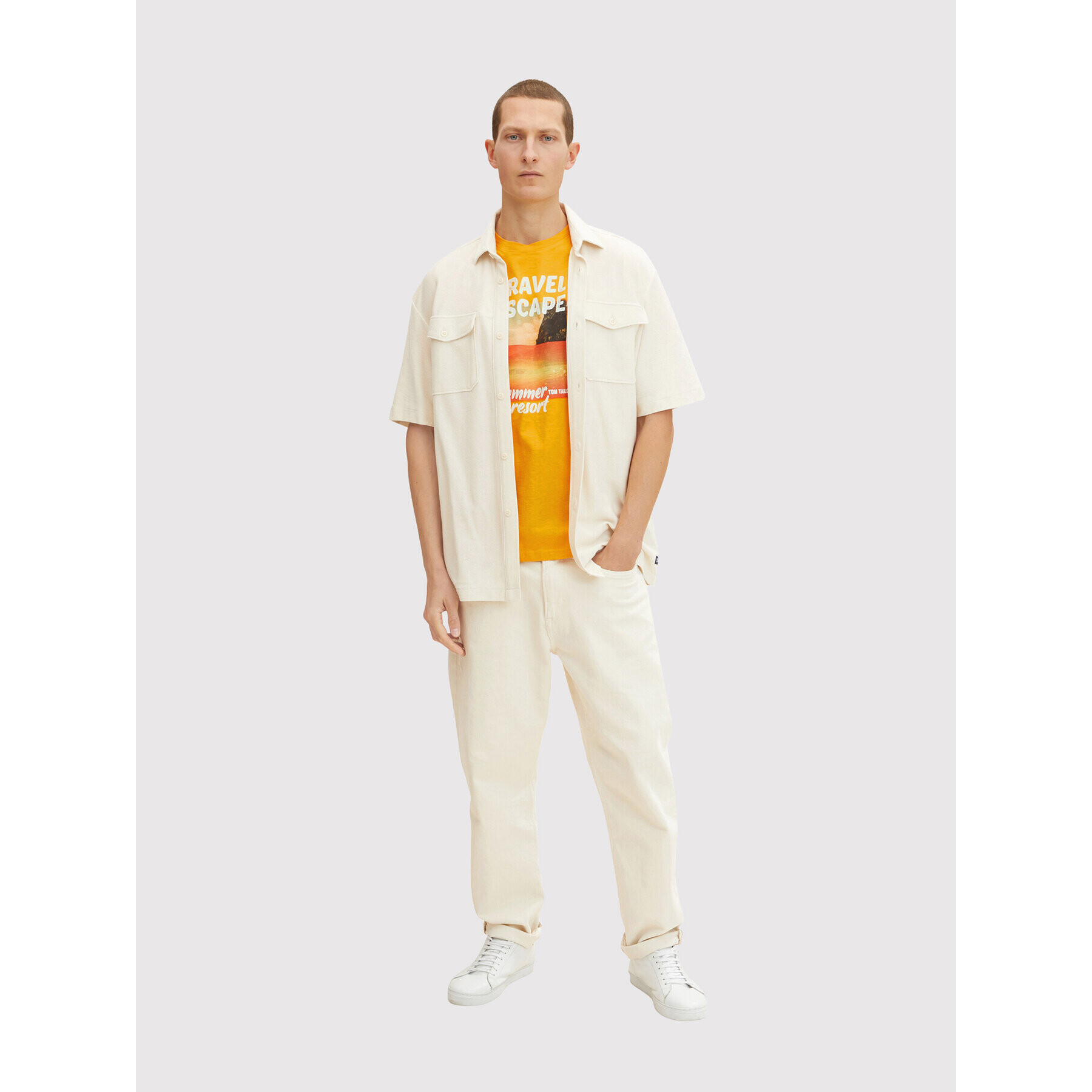 Tom Tailor Тишърт 1031626 Жълт Regular Fit - Pepit.bg