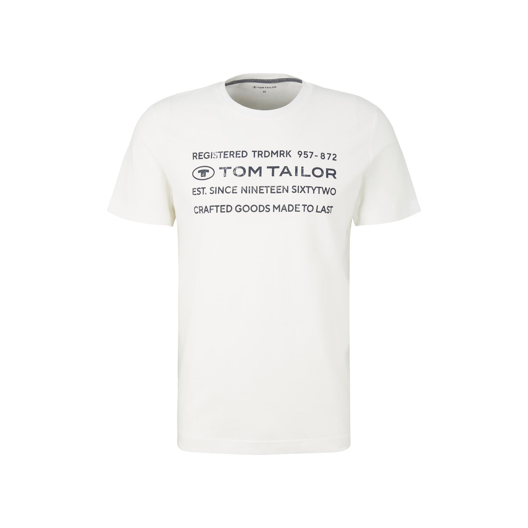 Tom Tailor Тишърт 1034398 Бял Regular Fit - Pepit.bg