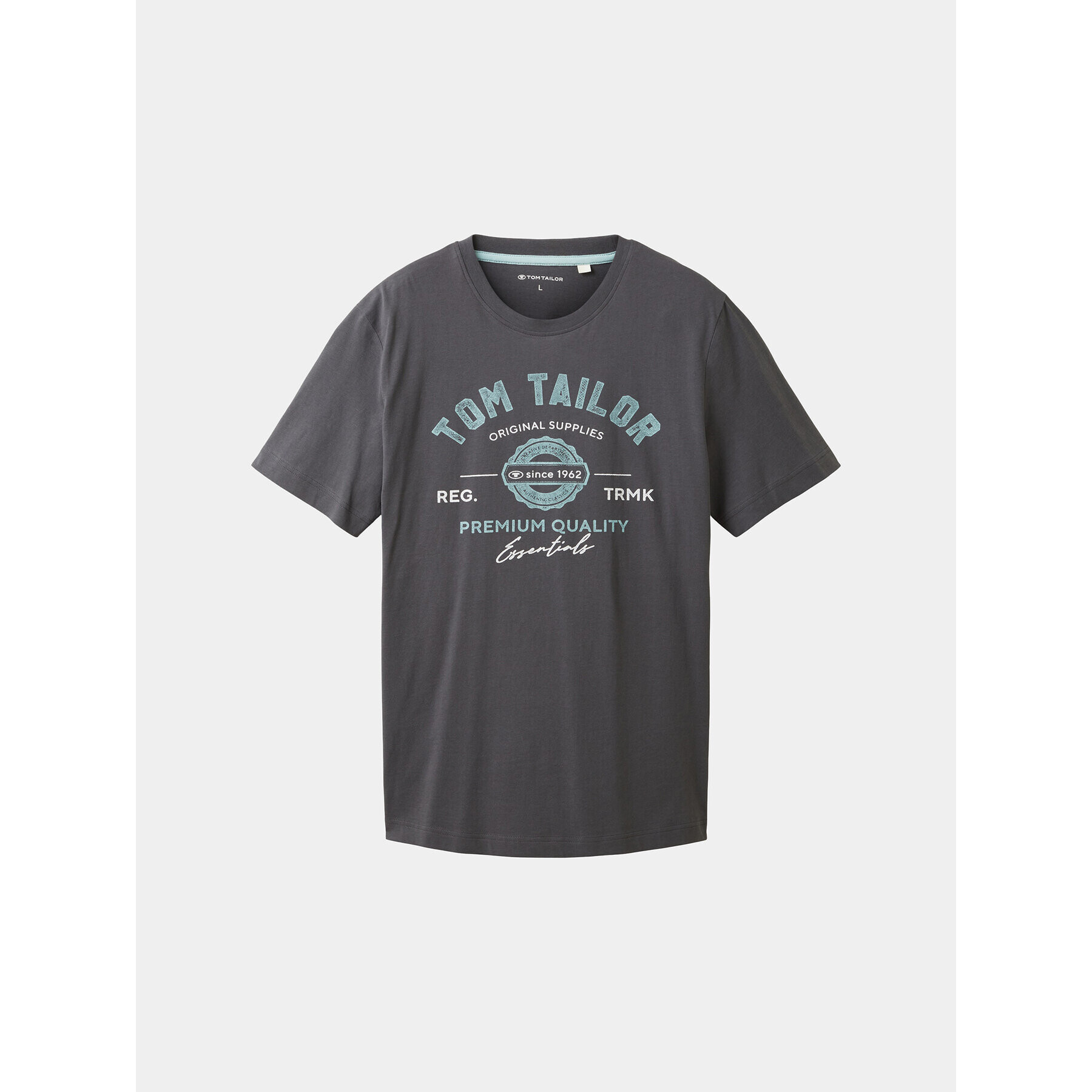 Tom Tailor Тишърт 1037735 Сив Regular Fit - Pepit.bg