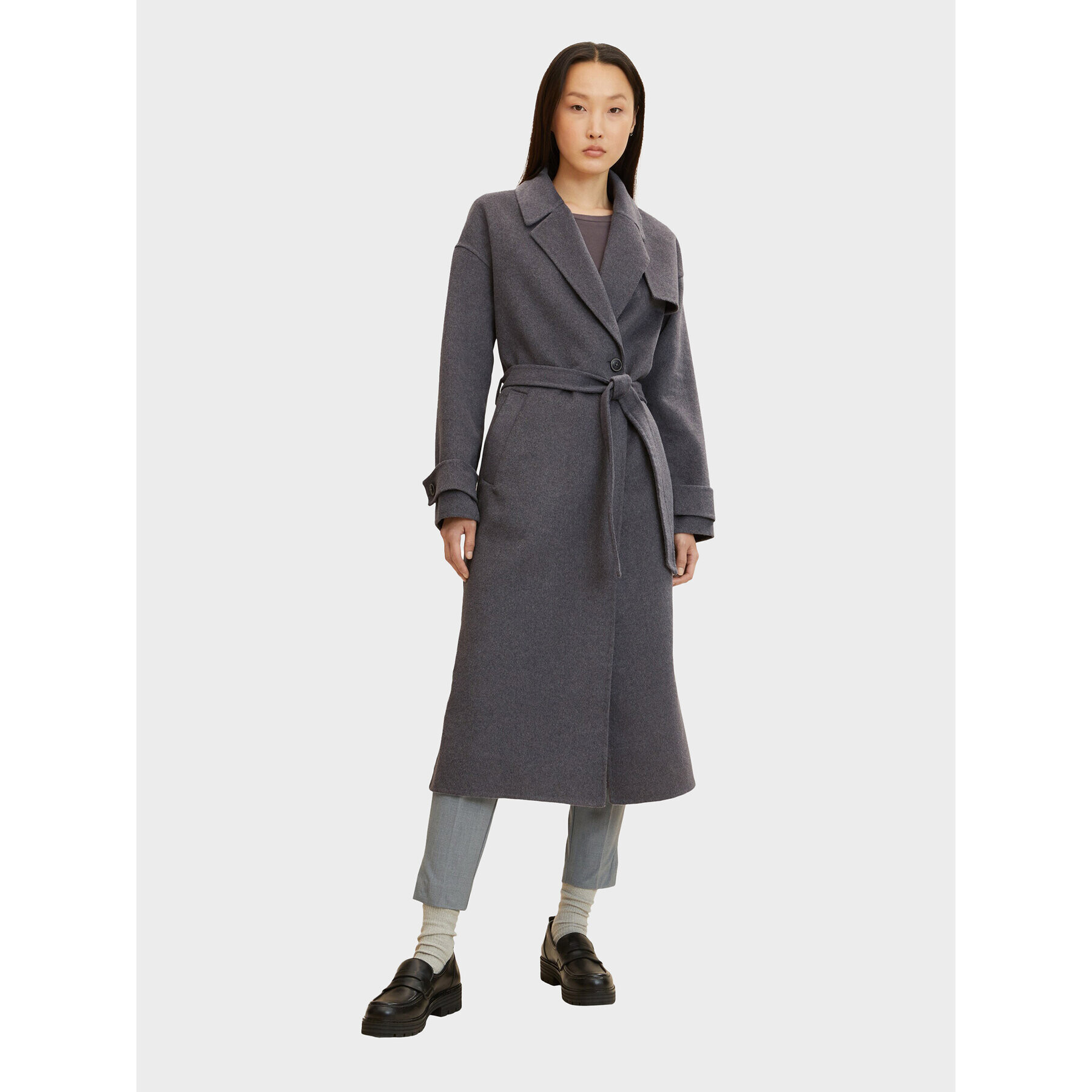 Tom Tailor Вълнено палто 1032464 Сив Regular Fit - Pepit.bg