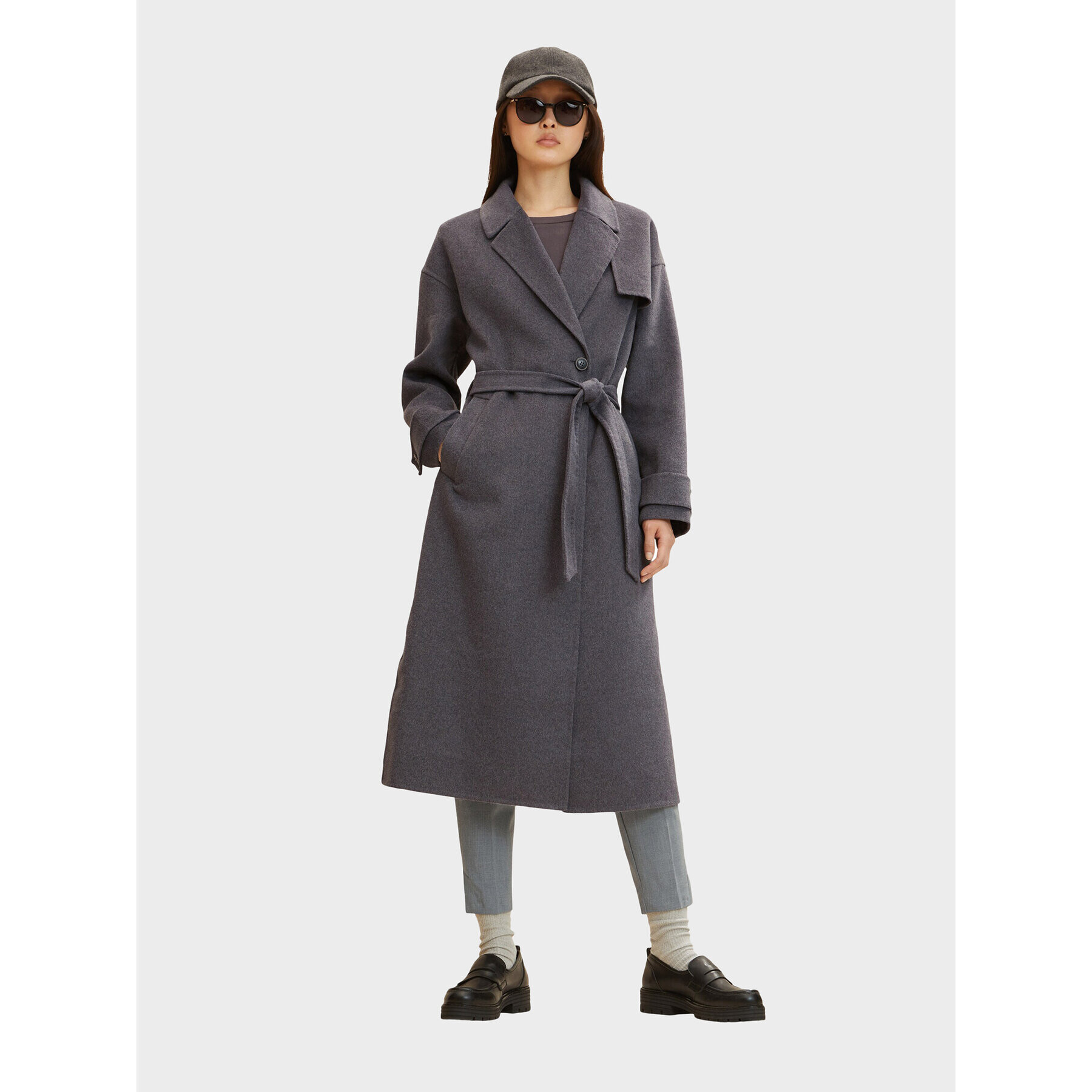 Tom Tailor Вълнено палто 1032464 Сив Regular Fit - Pepit.bg