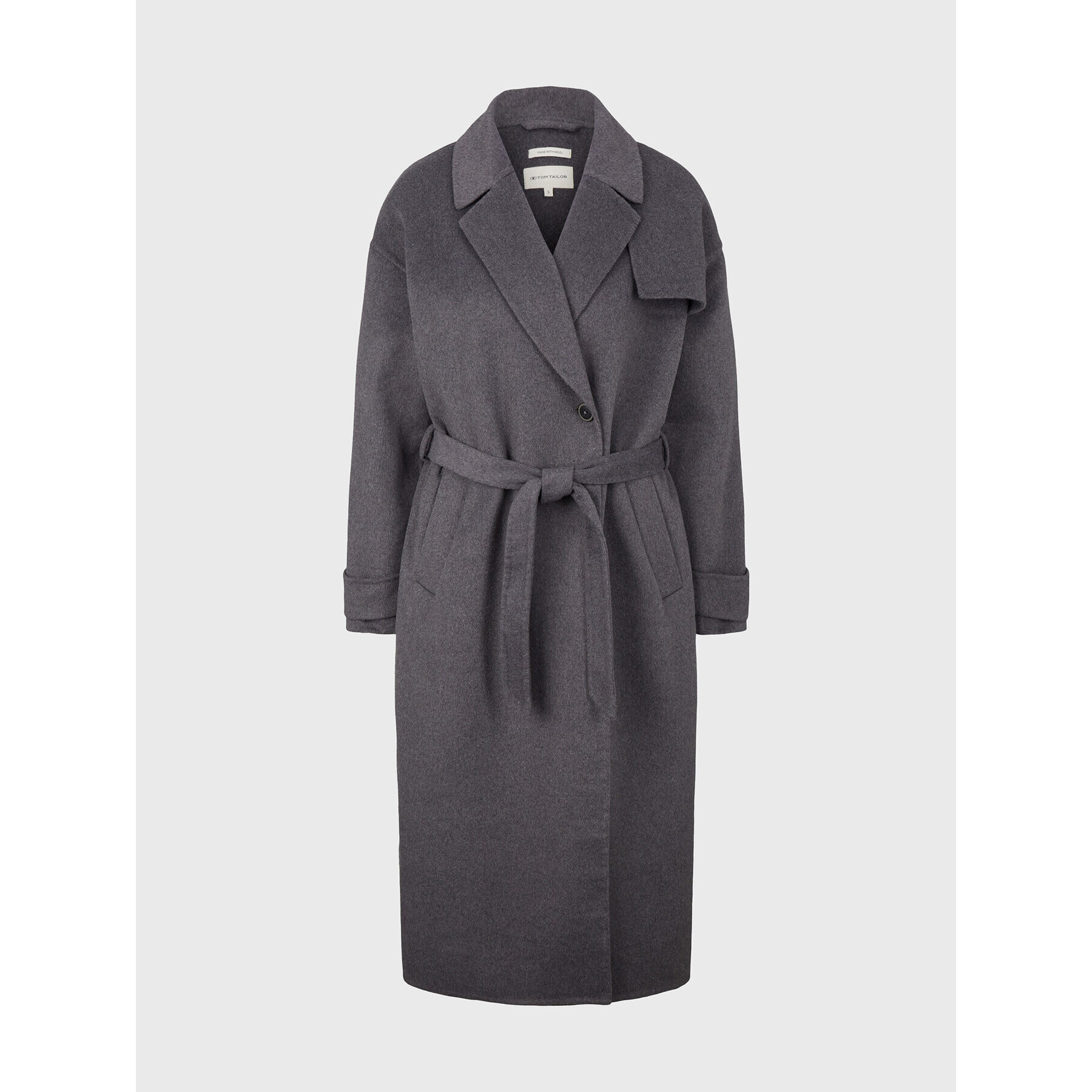 Tom Tailor Вълнено палто 1032464 Сив Regular Fit - Pepit.bg