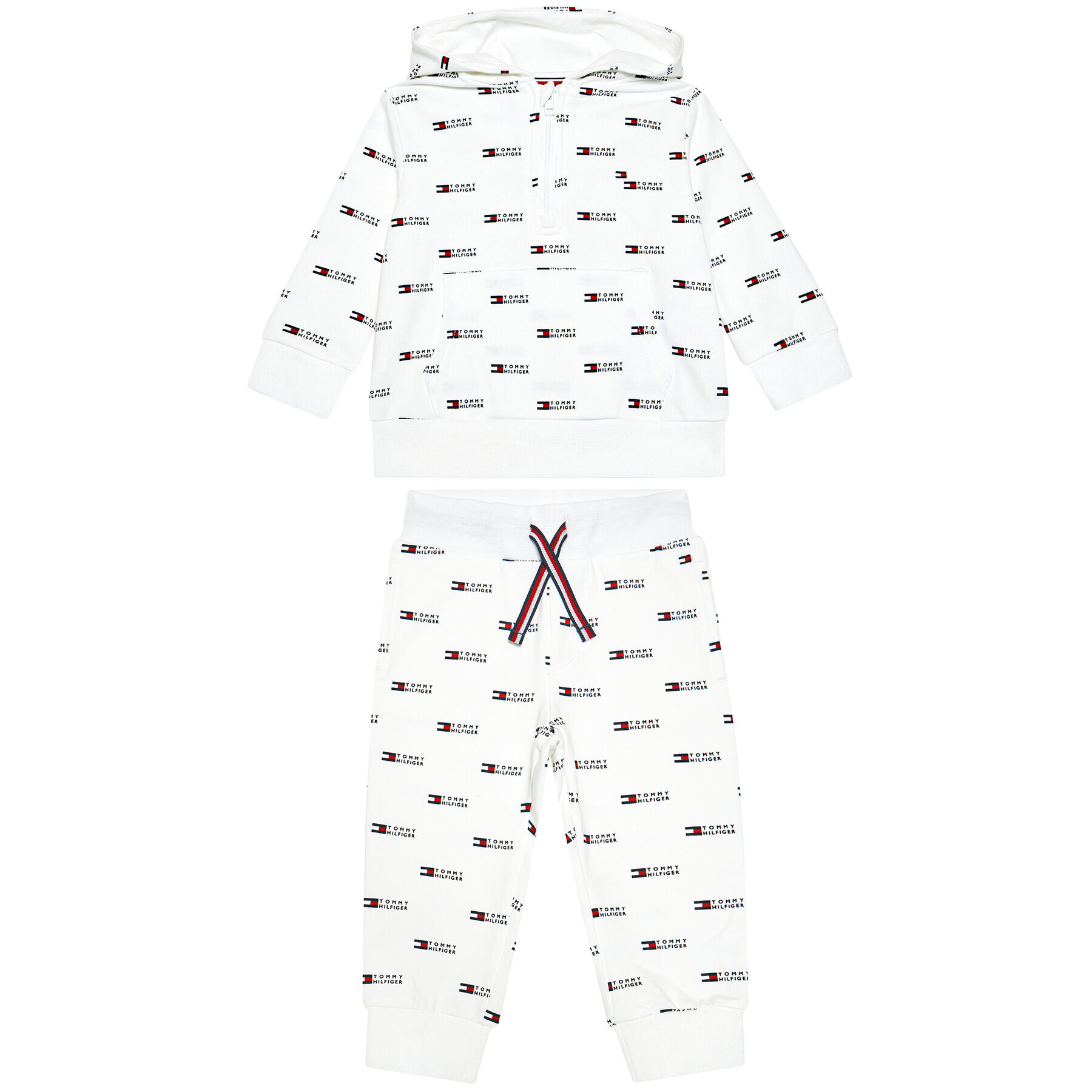 Tommy Hilfiger Анцуг Hooded Jogger KN0KN01286 Бял Regular Fit - Pepit.bg