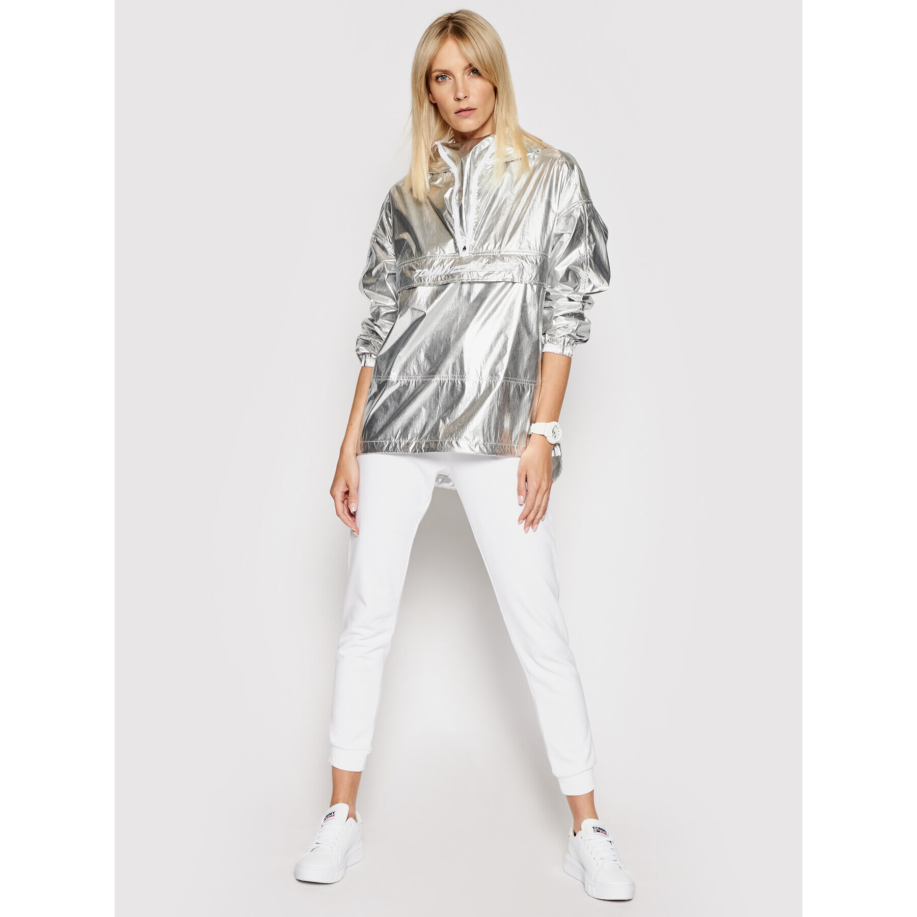 Tommy Hilfiger Анорак Poly S10S101011 Сребрист Oversize - Pepit.bg