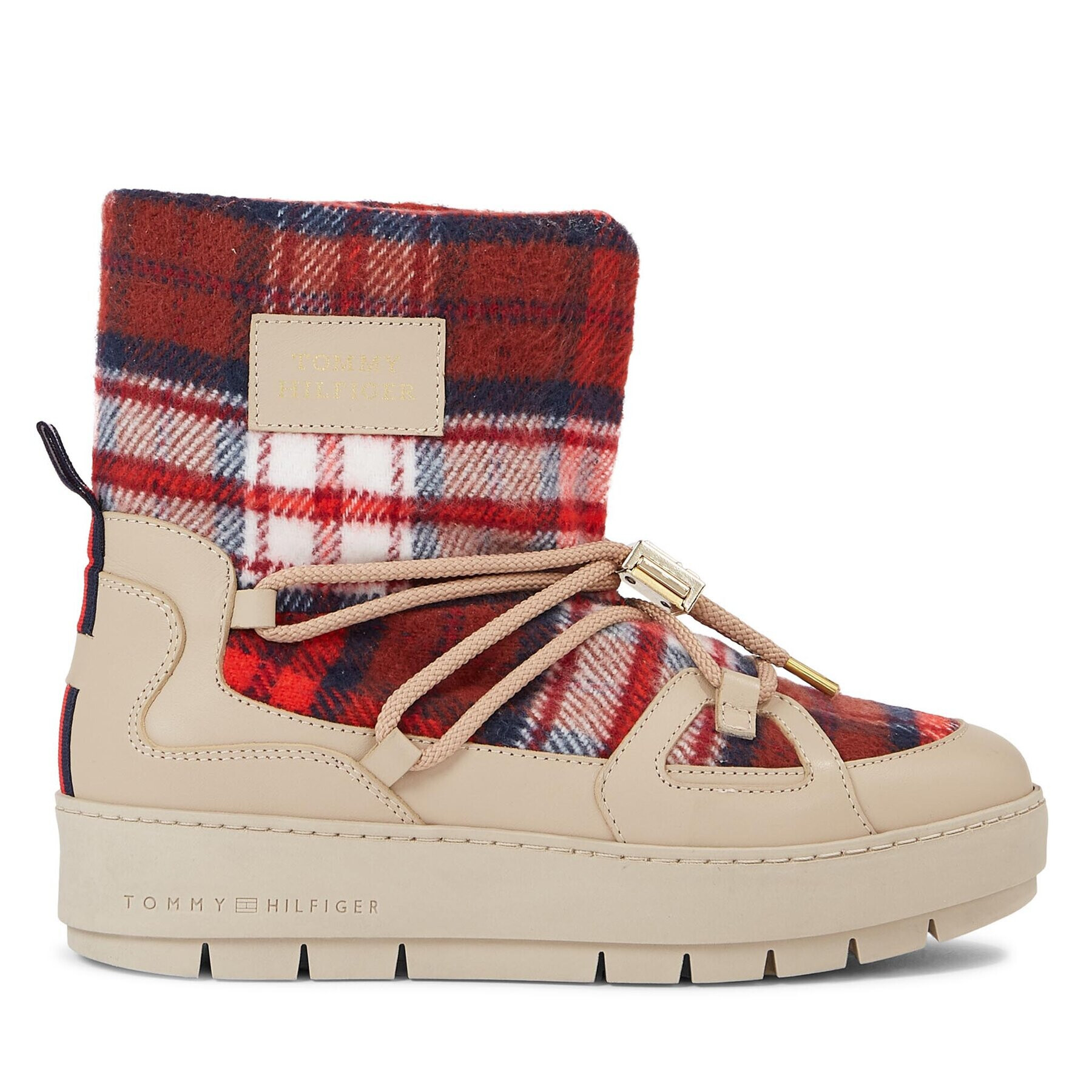 Tommy Hilfiger Апрески Tartan Snowboot FW0FW07612 Бежов - Pepit.bg