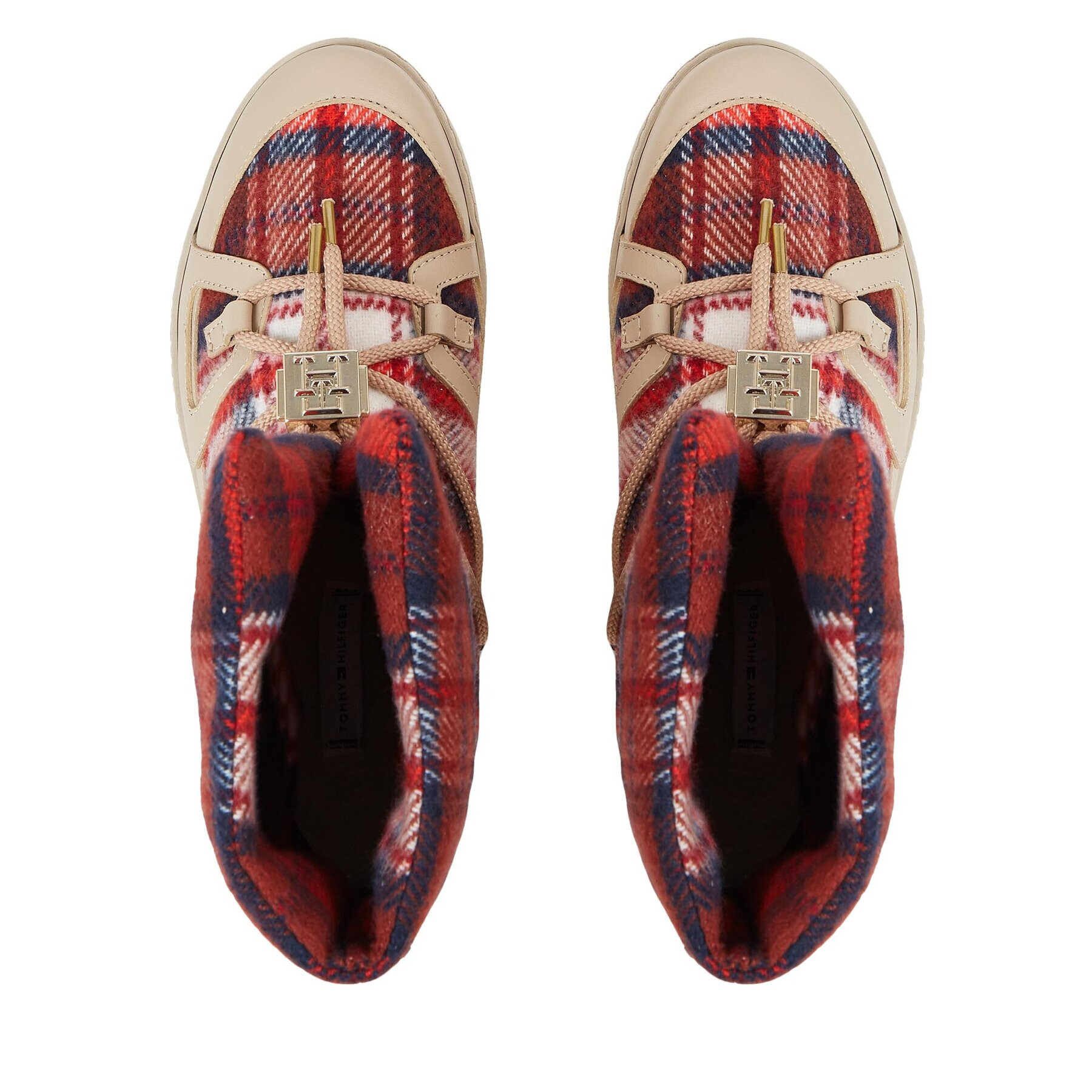 Tommy Hilfiger Апрески Tartan Snowboot FW0FW07612 Бежов - Pepit.bg