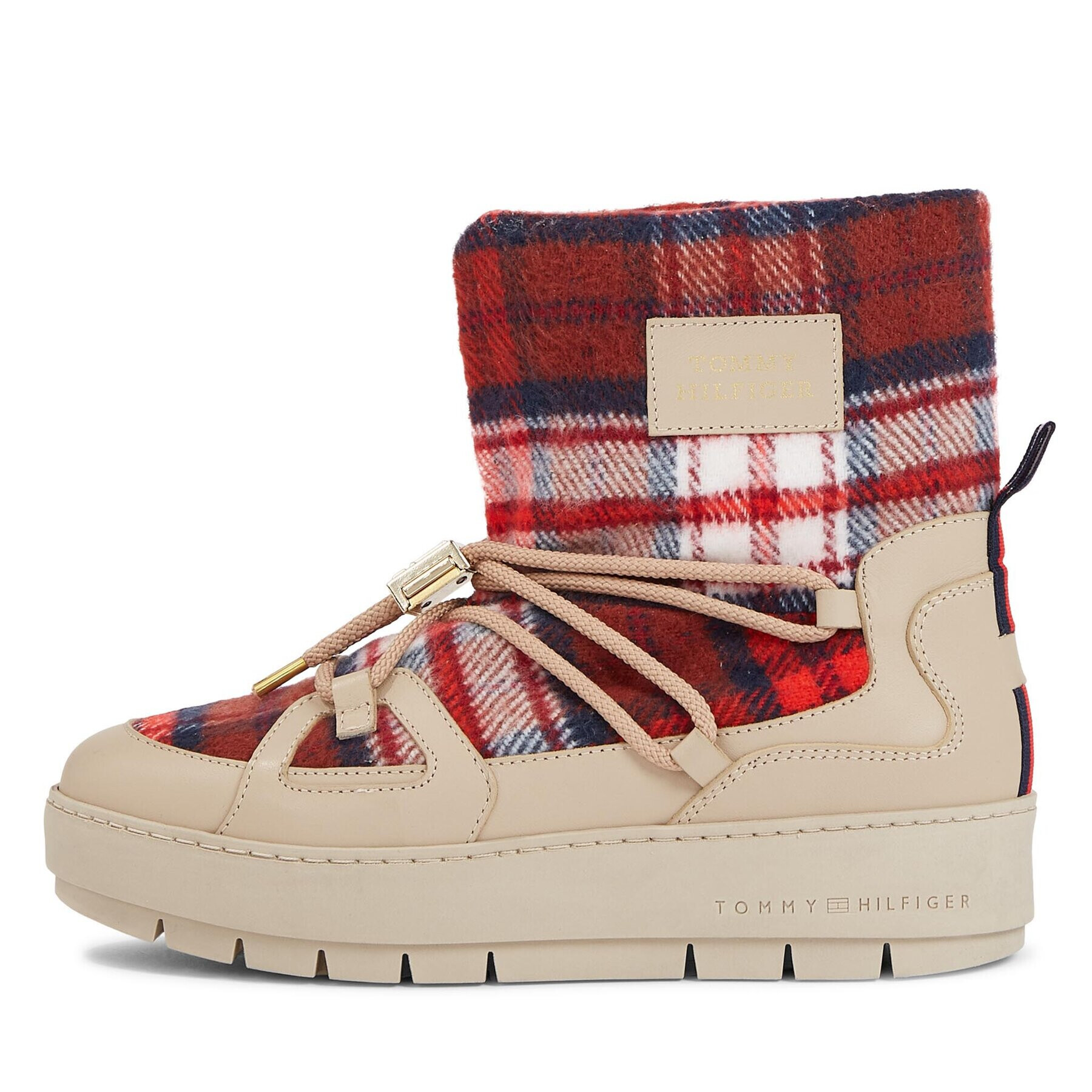 Tommy Hilfiger Апрески Tartan Snowboot FW0FW07612 Бежов - Pepit.bg