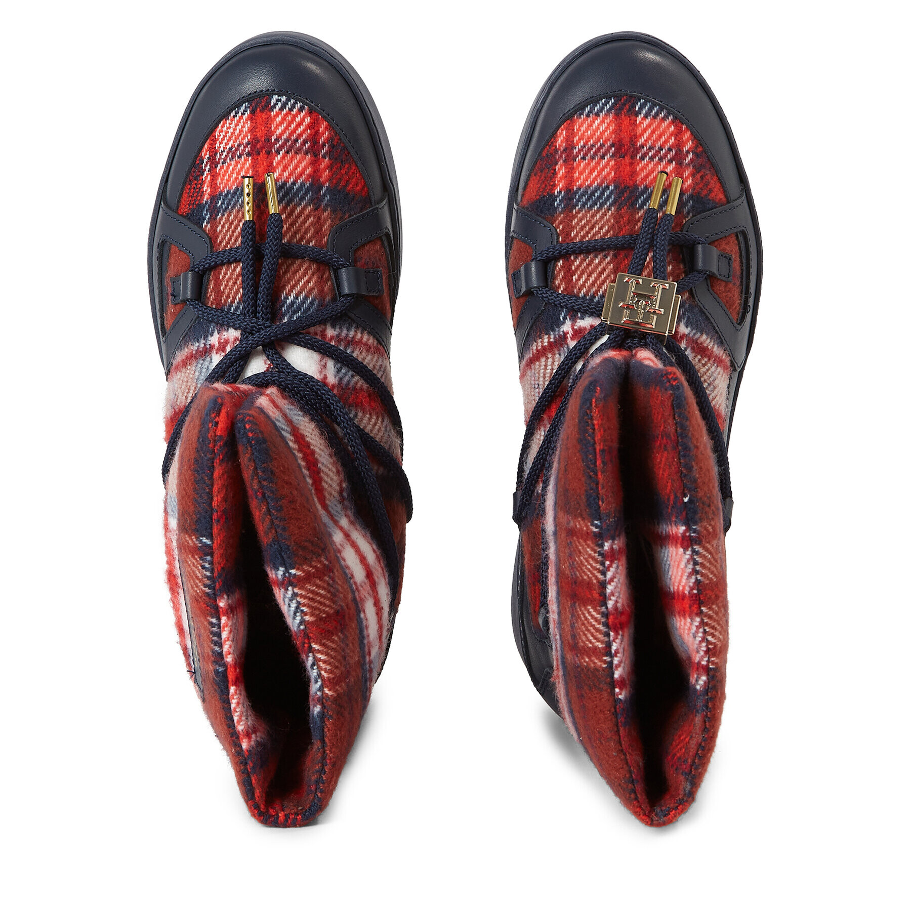 Tommy Hilfiger Апрески Tartan Snowboot FW0FW07612 Син - Pepit.bg