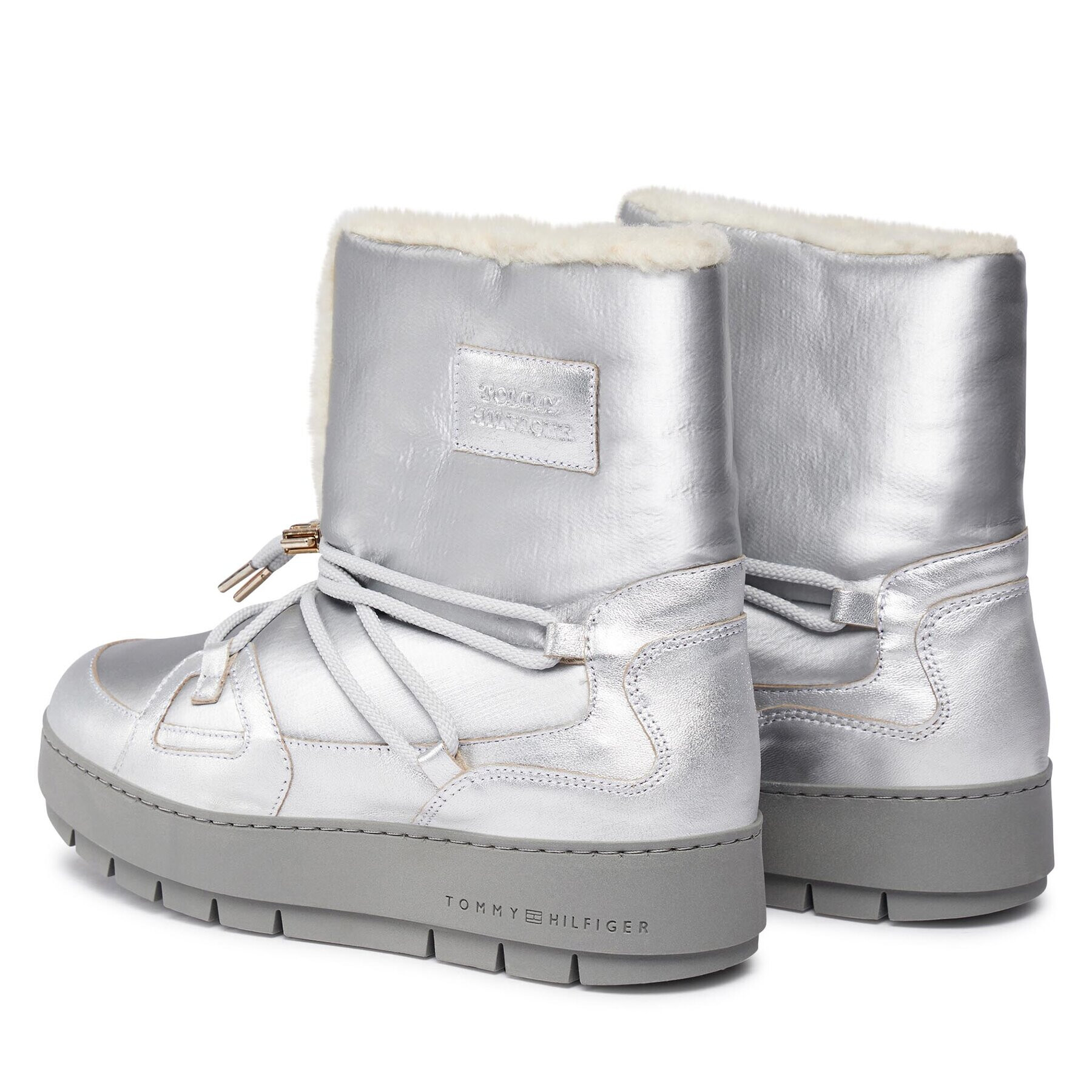 Tommy Hilfiger Апрески Tommy Essential Silver Snowboot FW0FW07506 Сив - Pepit.bg